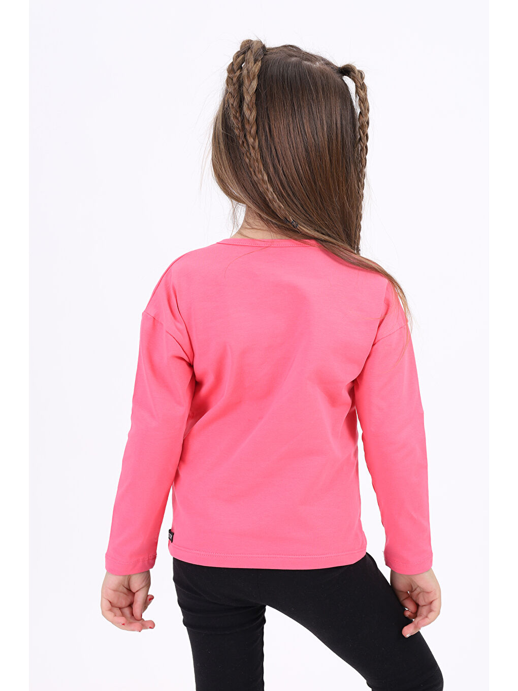 Fuşya Kız Çocuk Baskılı Tişört-1