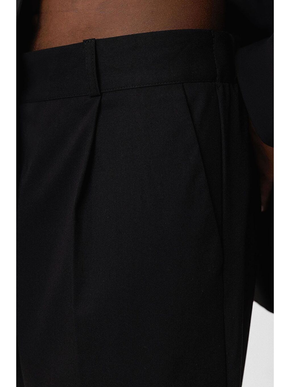 Kuşaklı Kapama Oversize Takım Elbise Siyah-6