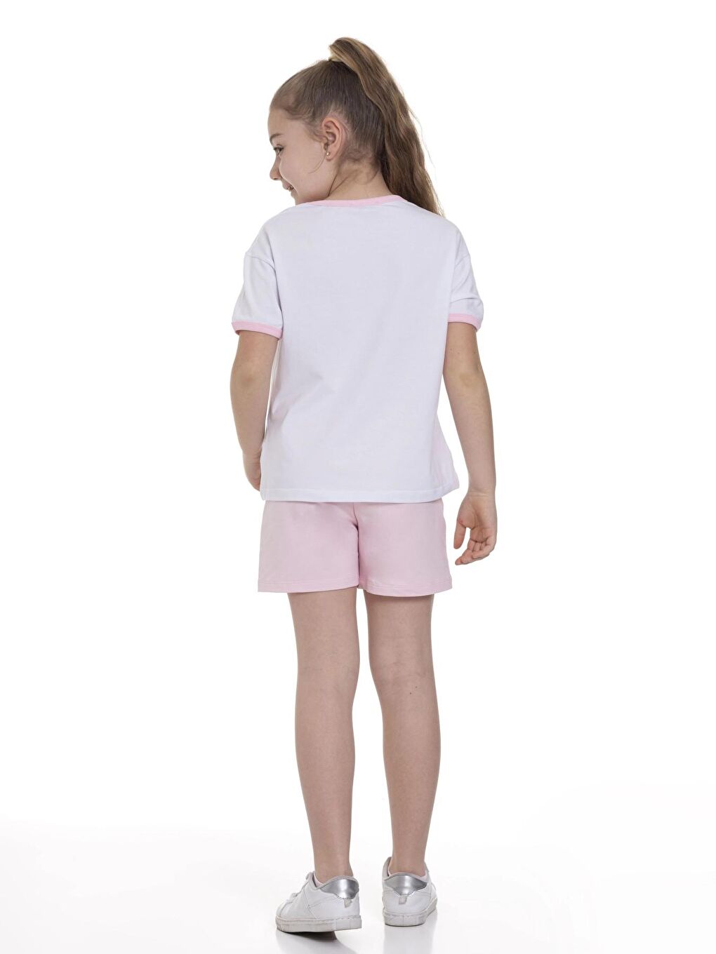 Pembe Cute Baskılı Şortlu Takım 63606-3