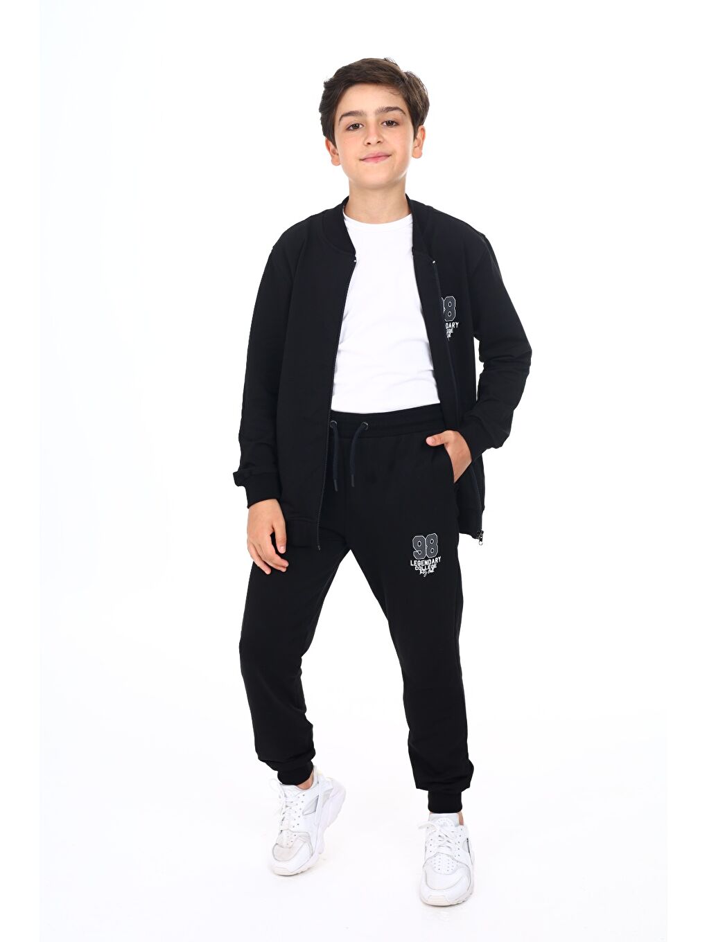 Siyah Erkek Çocuk Baskılı Eşofman Takım-3