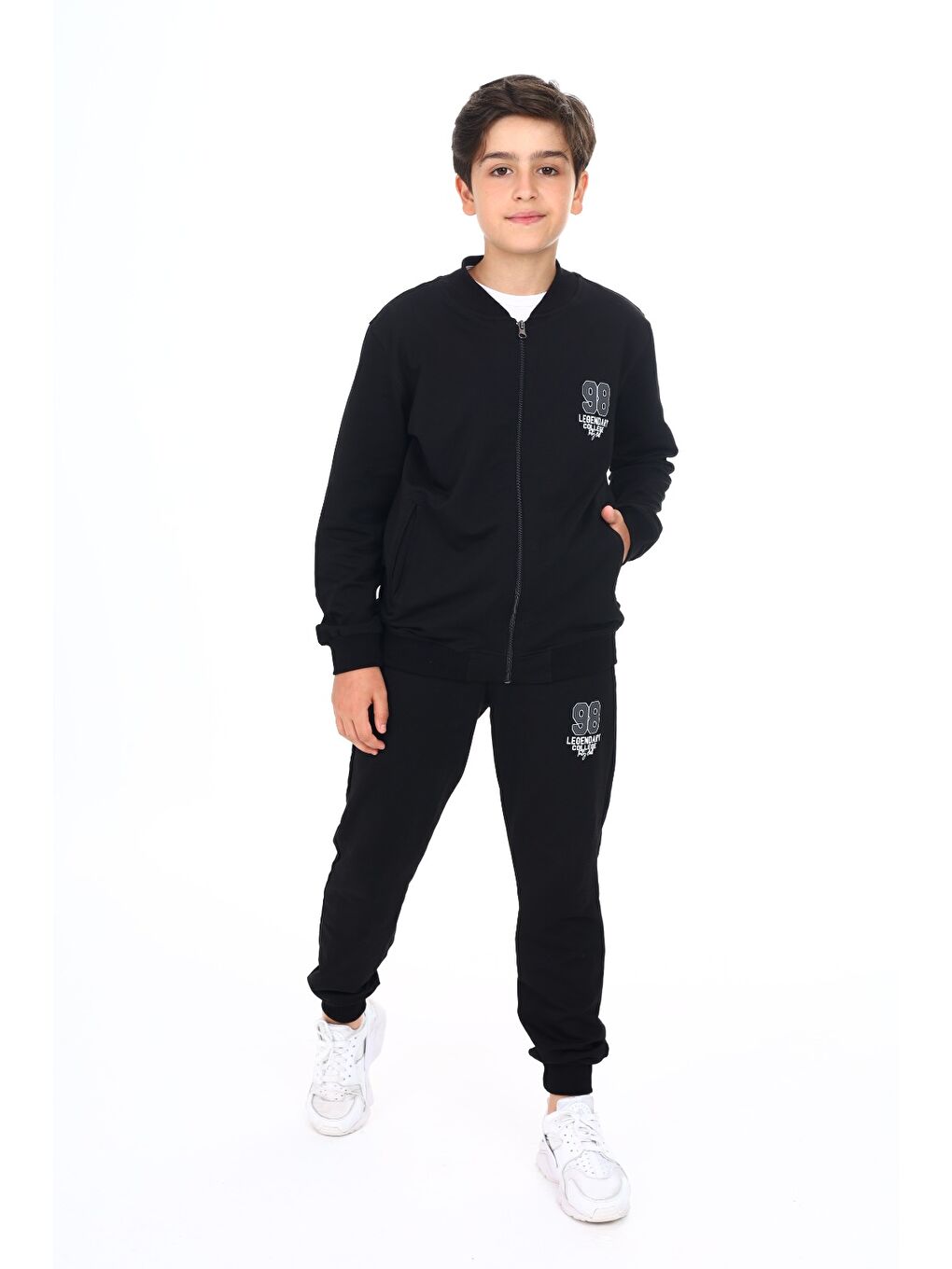 Siyah Erkek Çocuk Baskılı Eşofman Takım-7