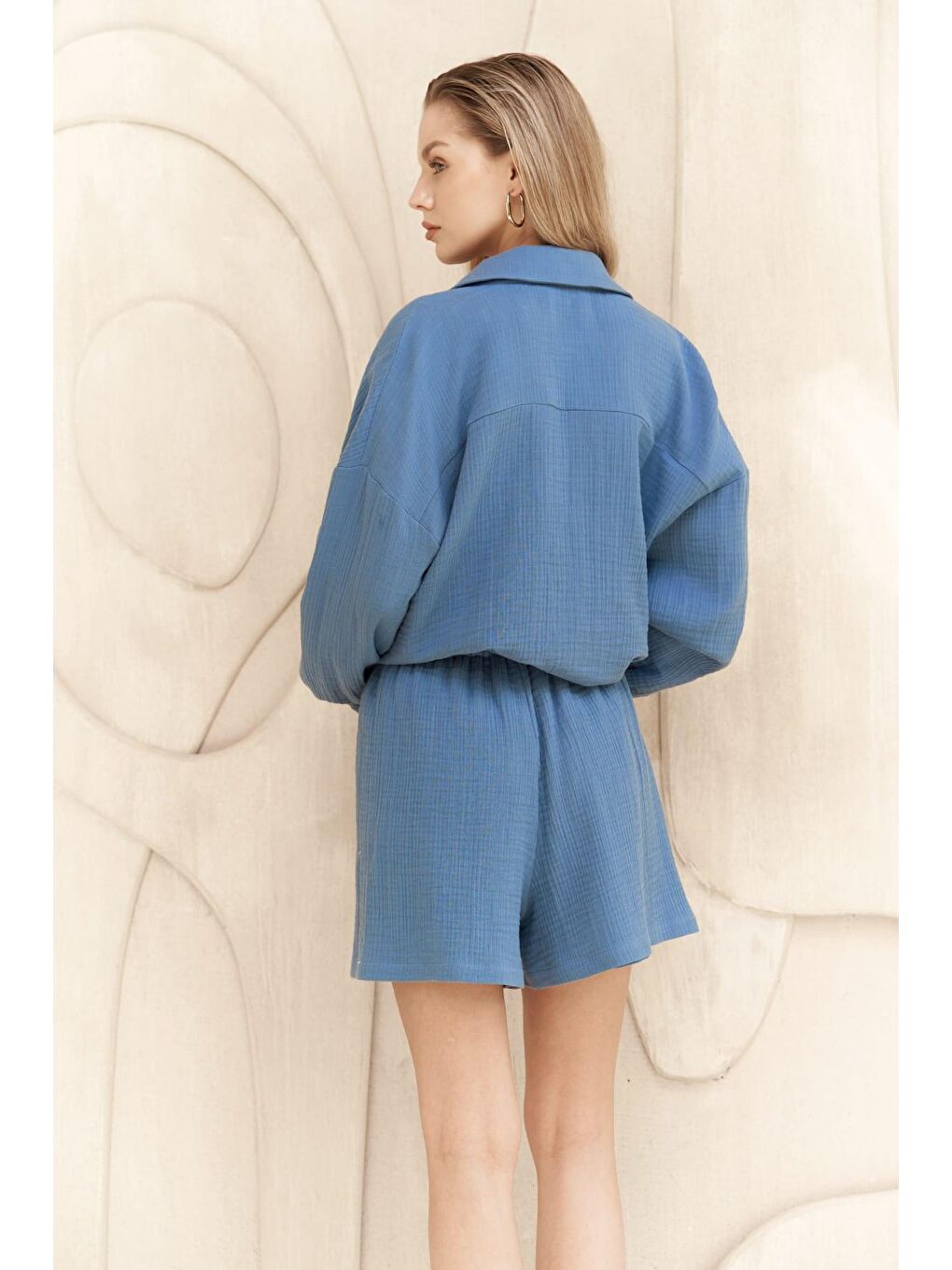 Mavi Cosmos İndigo Müslin Şort Takım-7