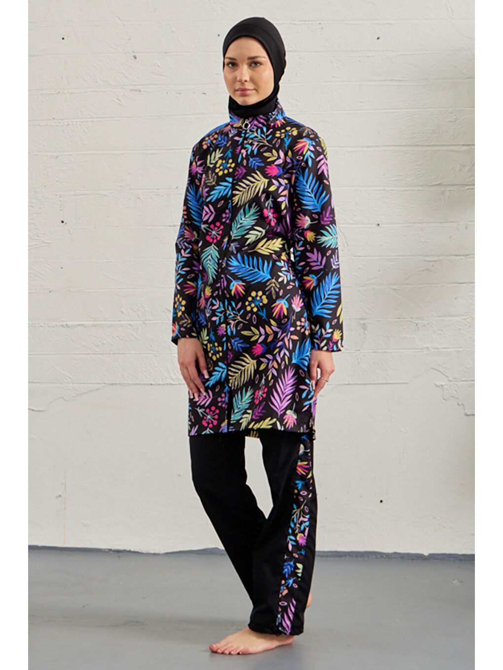 Paraşüt Tam Kapalı Tesettür Mayo 1326-249 Siyah