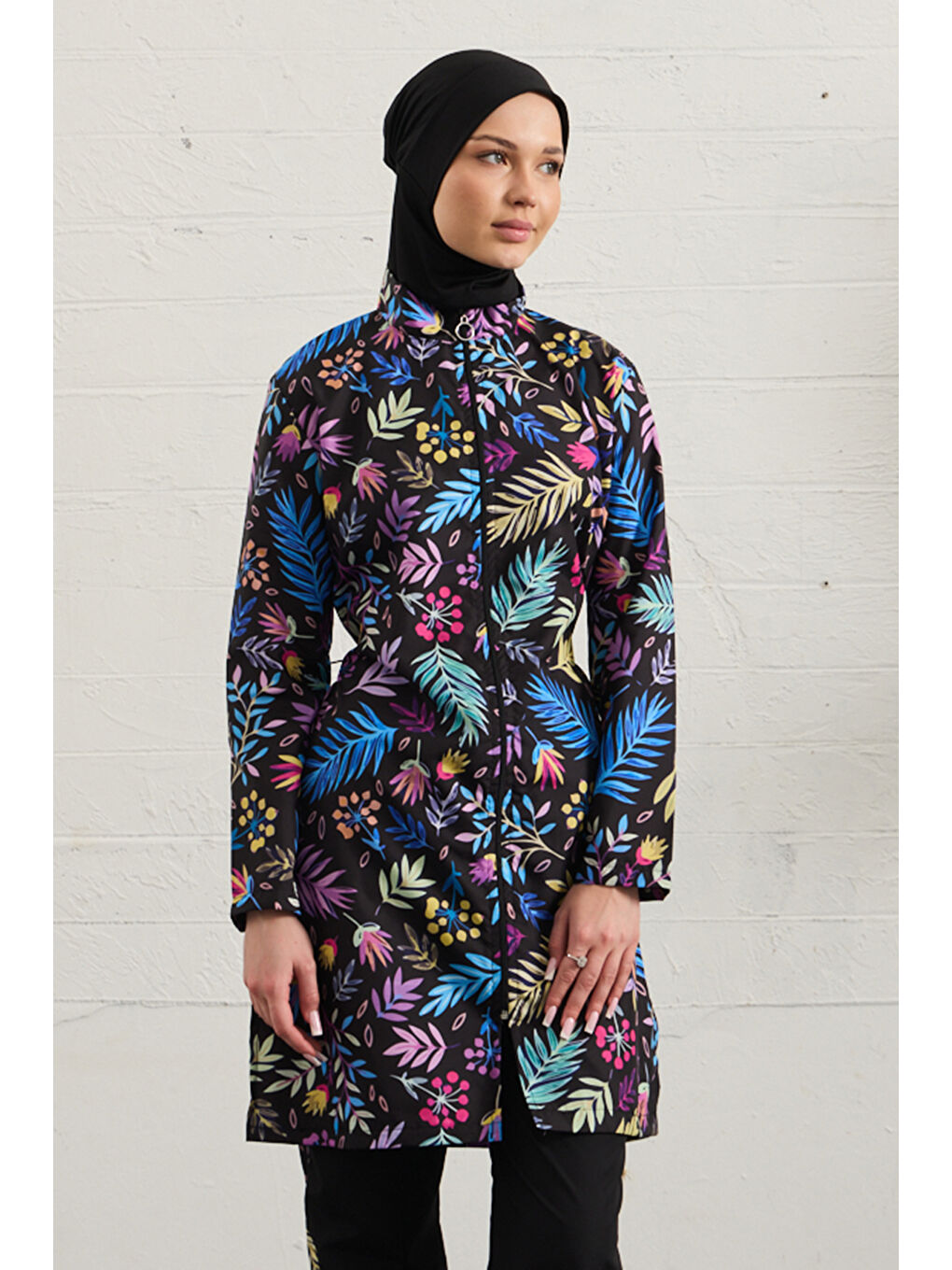 Paraşüt Tam Kapalı Tesettür Mayo 1326-249 Siyah-1