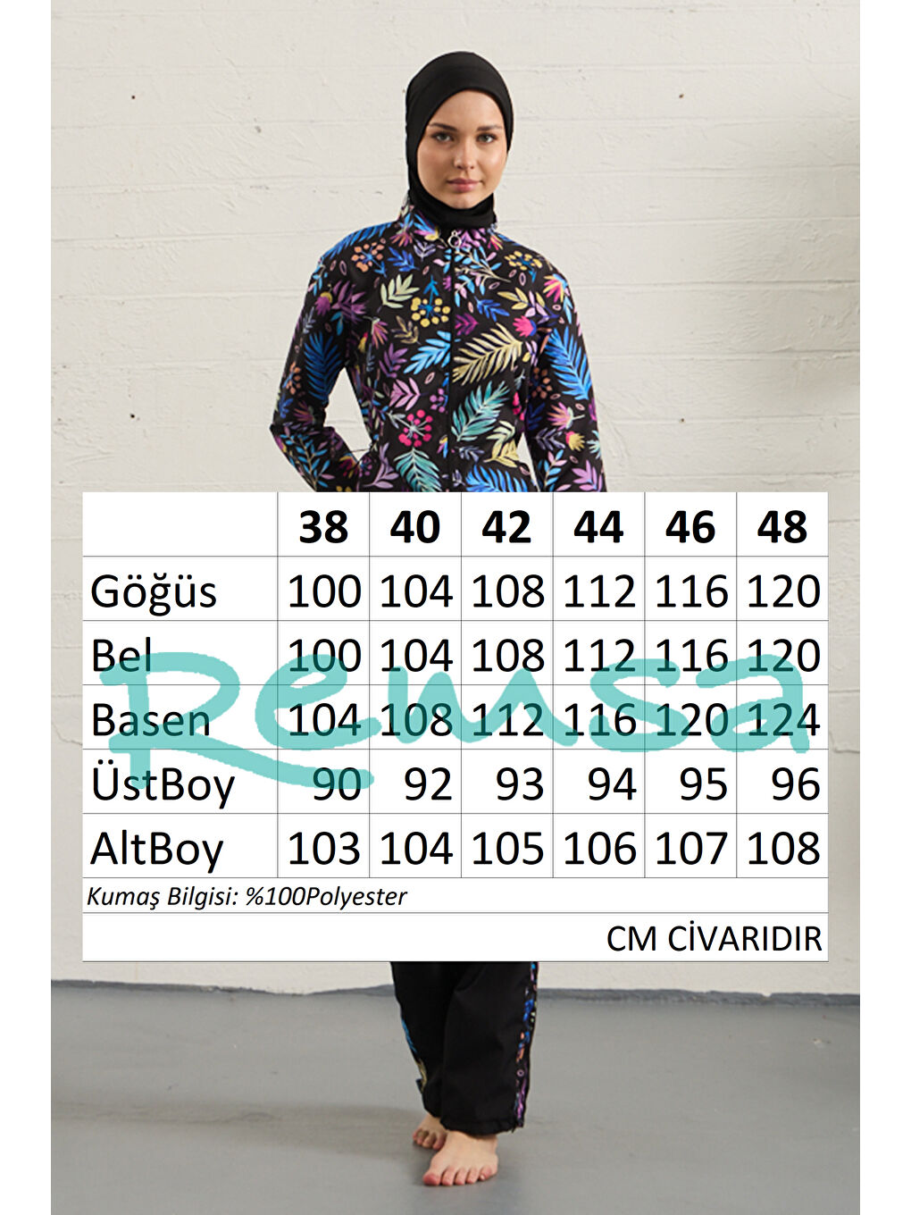 Paraşüt Tam Kapalı Tesettür Mayo 1326-249 Siyah-3