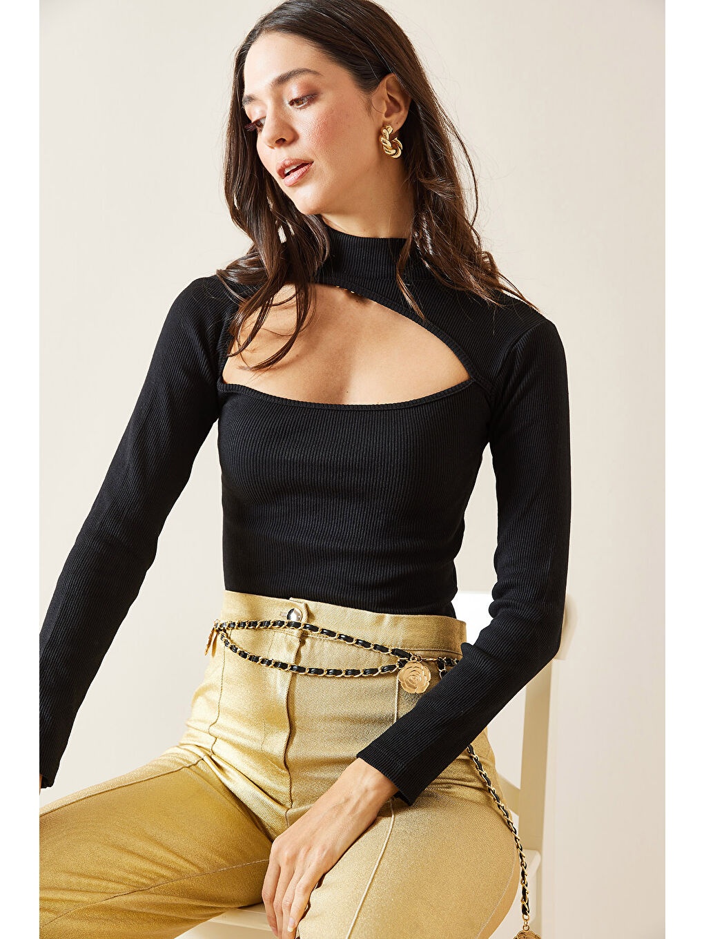 Siyah Degaje Detaylı Bluz 5KXK2-49006-02