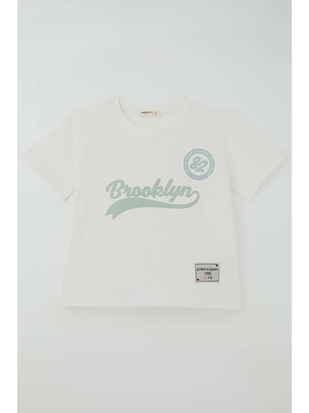 Kız Çocuk Pantolonlu Takım Brooklyn Yazı Baskılı Bağcıklı Ekru (8-14 Yaş)-1