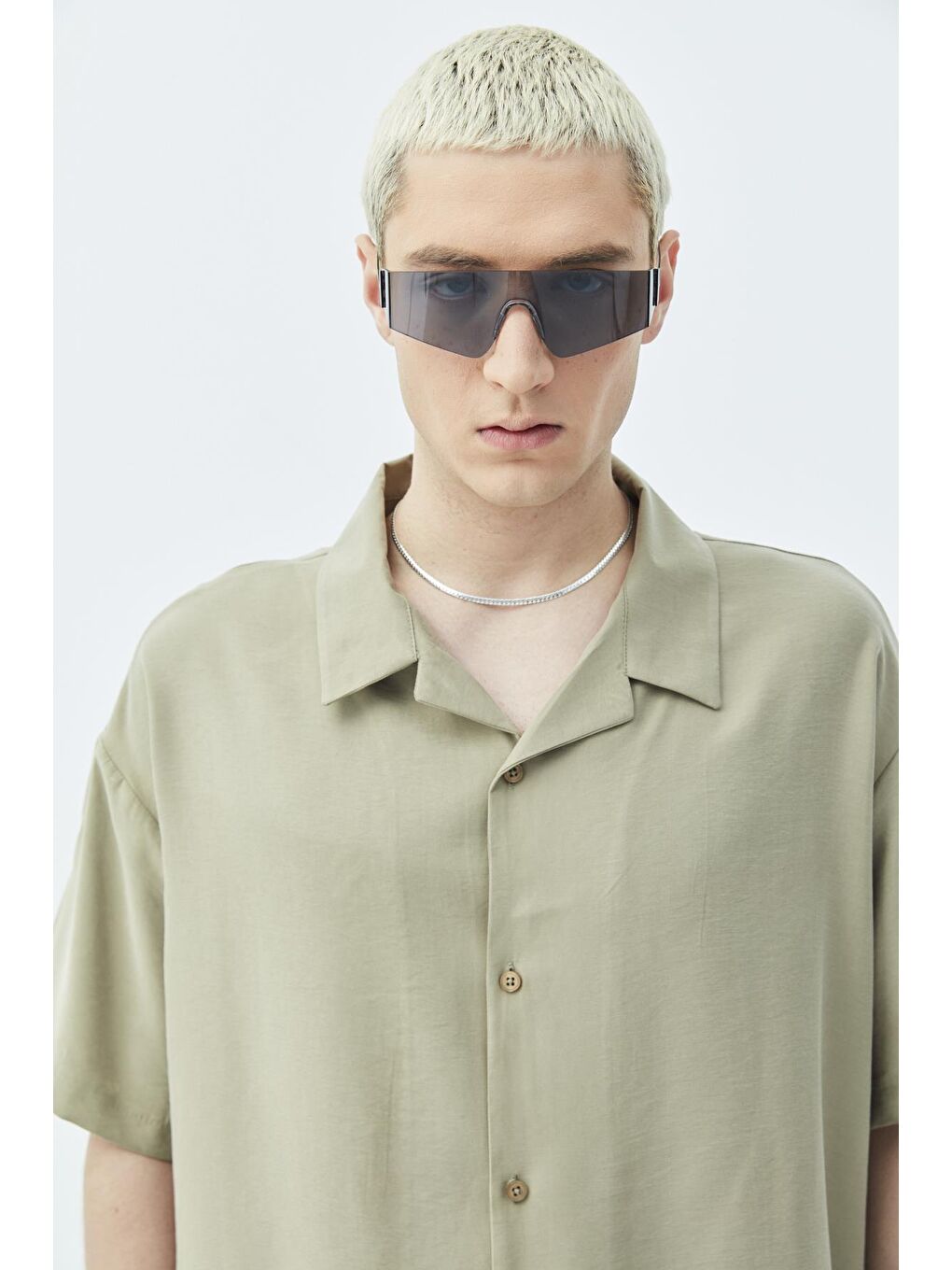 Basıc Oversize Keten Takım Haki-2