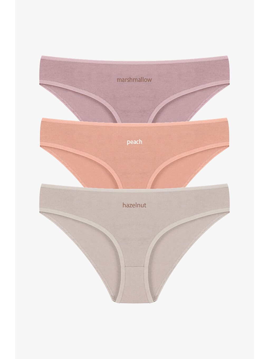 Kahverengi Kadın 3'lü Pamuklu Basic Külot