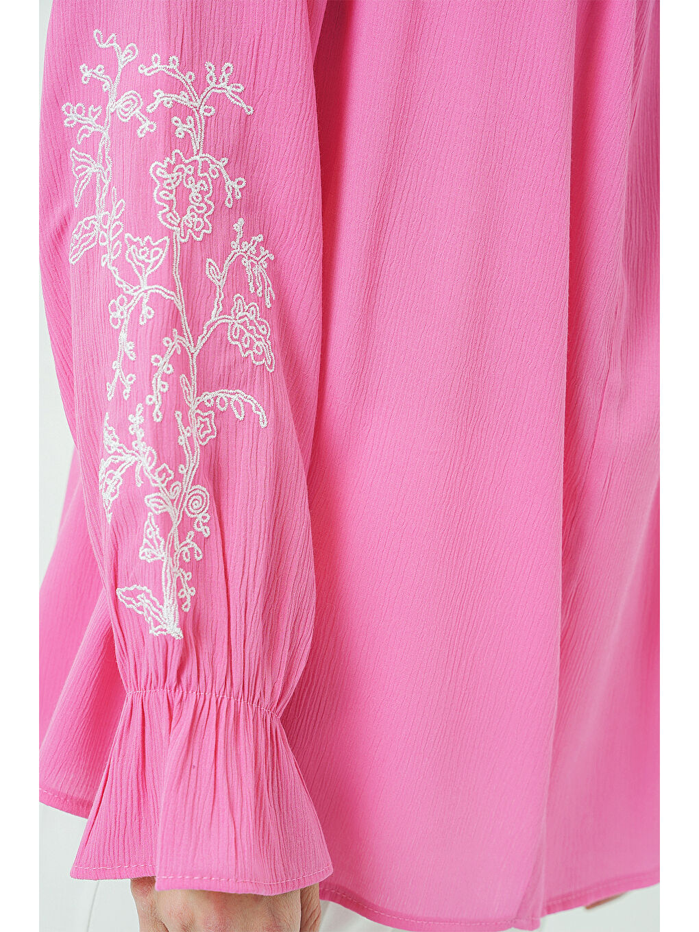 Kadın Nakışlı Örme Bluz 941 - Pembe-3