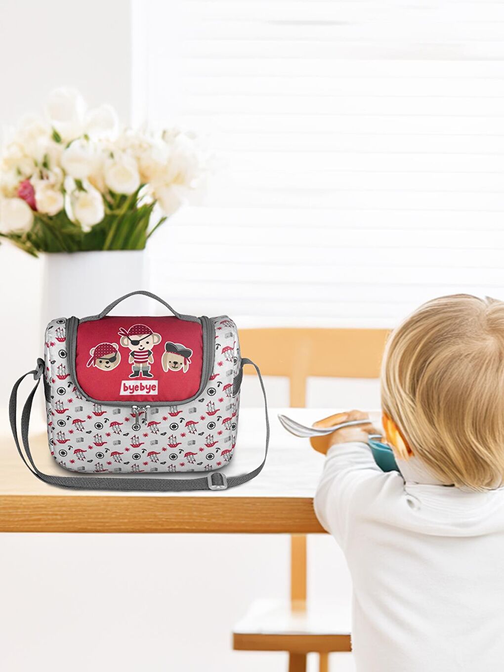 Çocuk Baskılı Beslenme Çantası - Kırmızı Standart-1