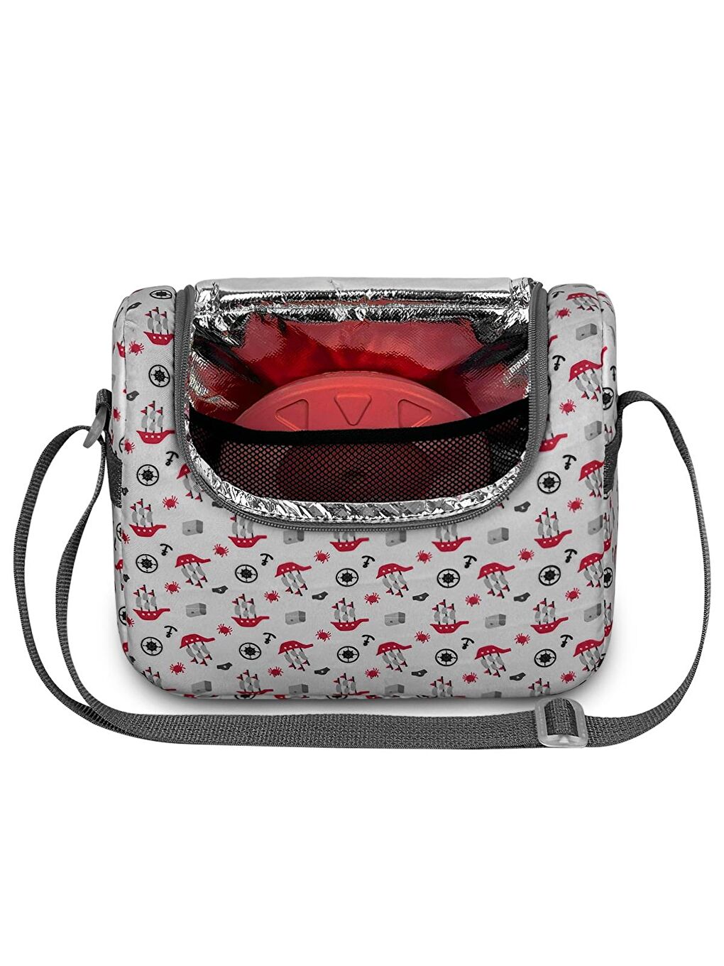 Çocuk Baskılı Beslenme Çantası - Kırmızı Standart-4