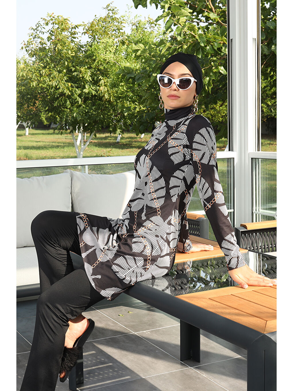 Elastanlı Tam Kapalı Tesettür Mayo 268 515 Siyah-2