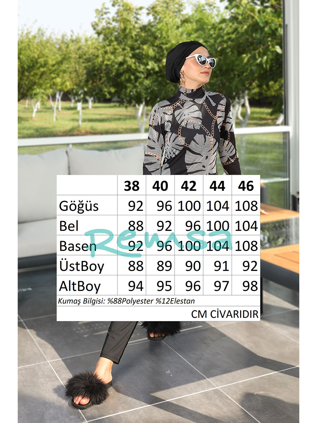 Elastanlı Tam Kapalı Tesettür Mayo 268 515 Siyah-3