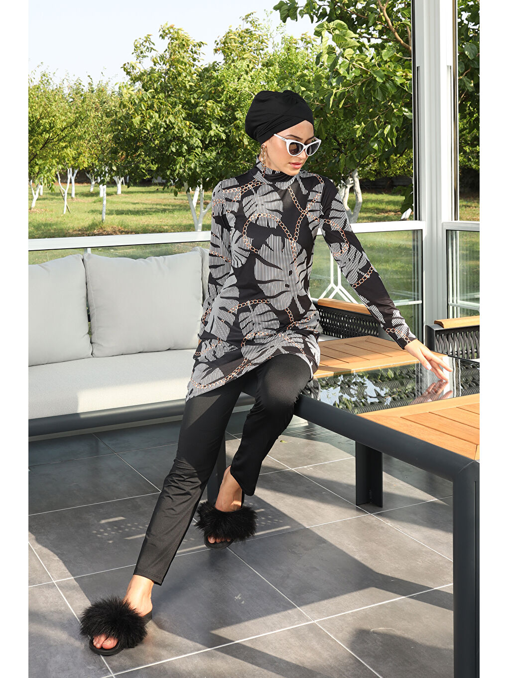 Elastanlı Tam Kapalı Tesettür Mayo 268 515 Siyah-4