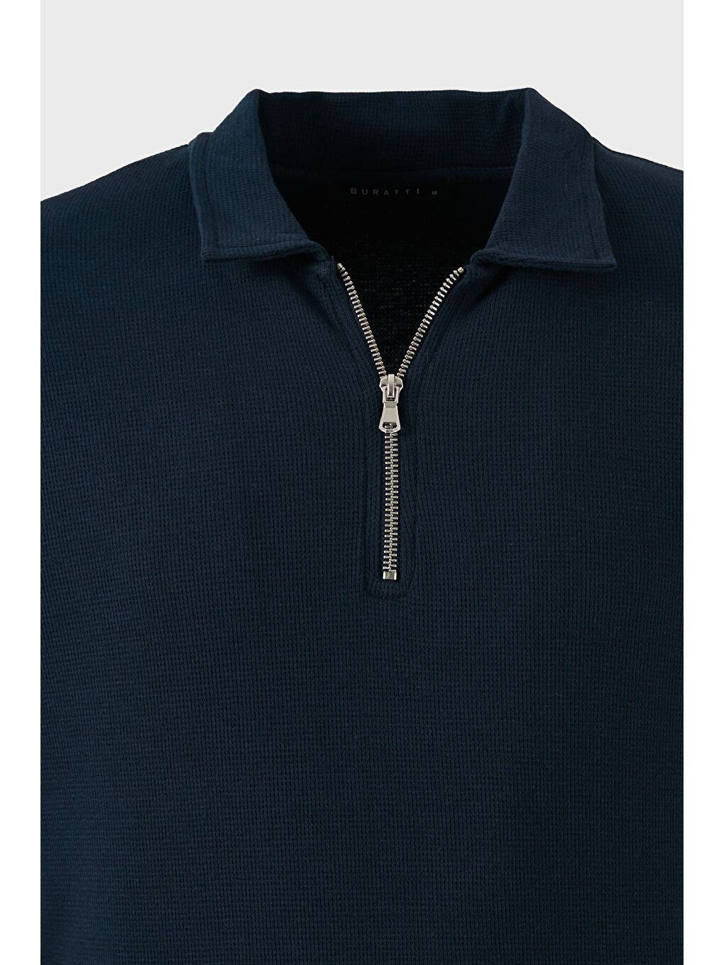 Buratti İndigo Pamuklu Regular Fit Yarım Fermuarlı Polo Yaka Erkek Sweat 5905805 - 2