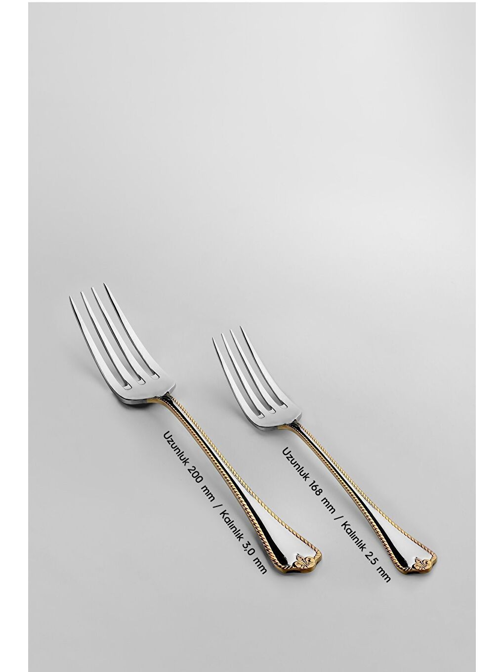 Gri Fulya Altın Sade 36 Parça 6 Kişilik Bıçaklı Çatal Kaşık Seti-3