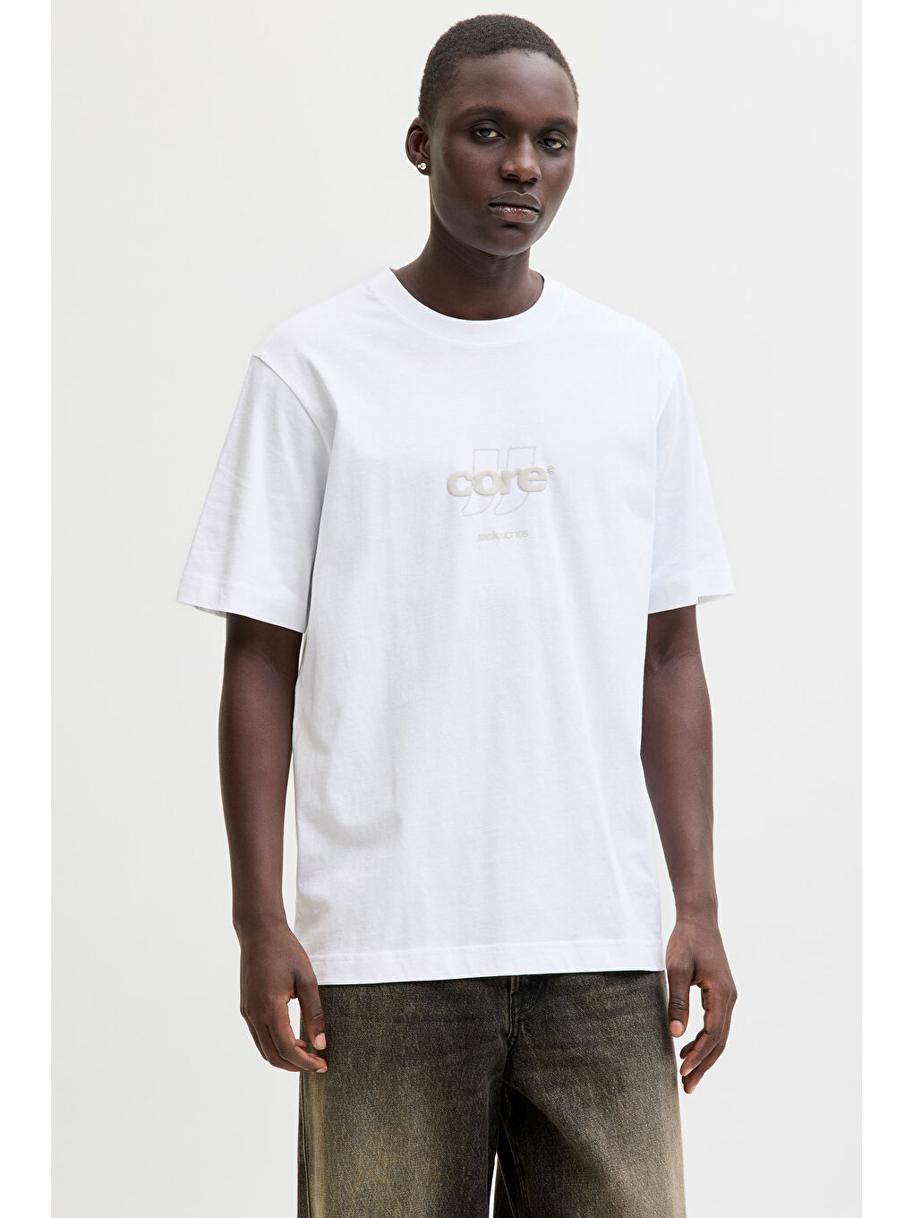 Beyaz Core Logolu Pamuklu Regular Fit Bisiklet Yaka T Shirt 12289868