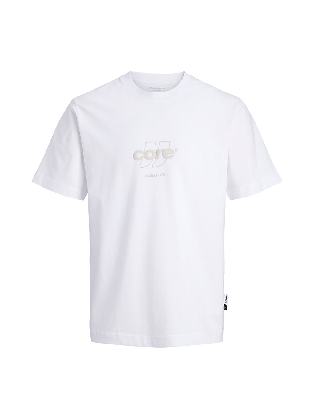 Beyaz Core Logolu Pamuklu Regular Fit Bisiklet Yaka T Shirt 12289868-6