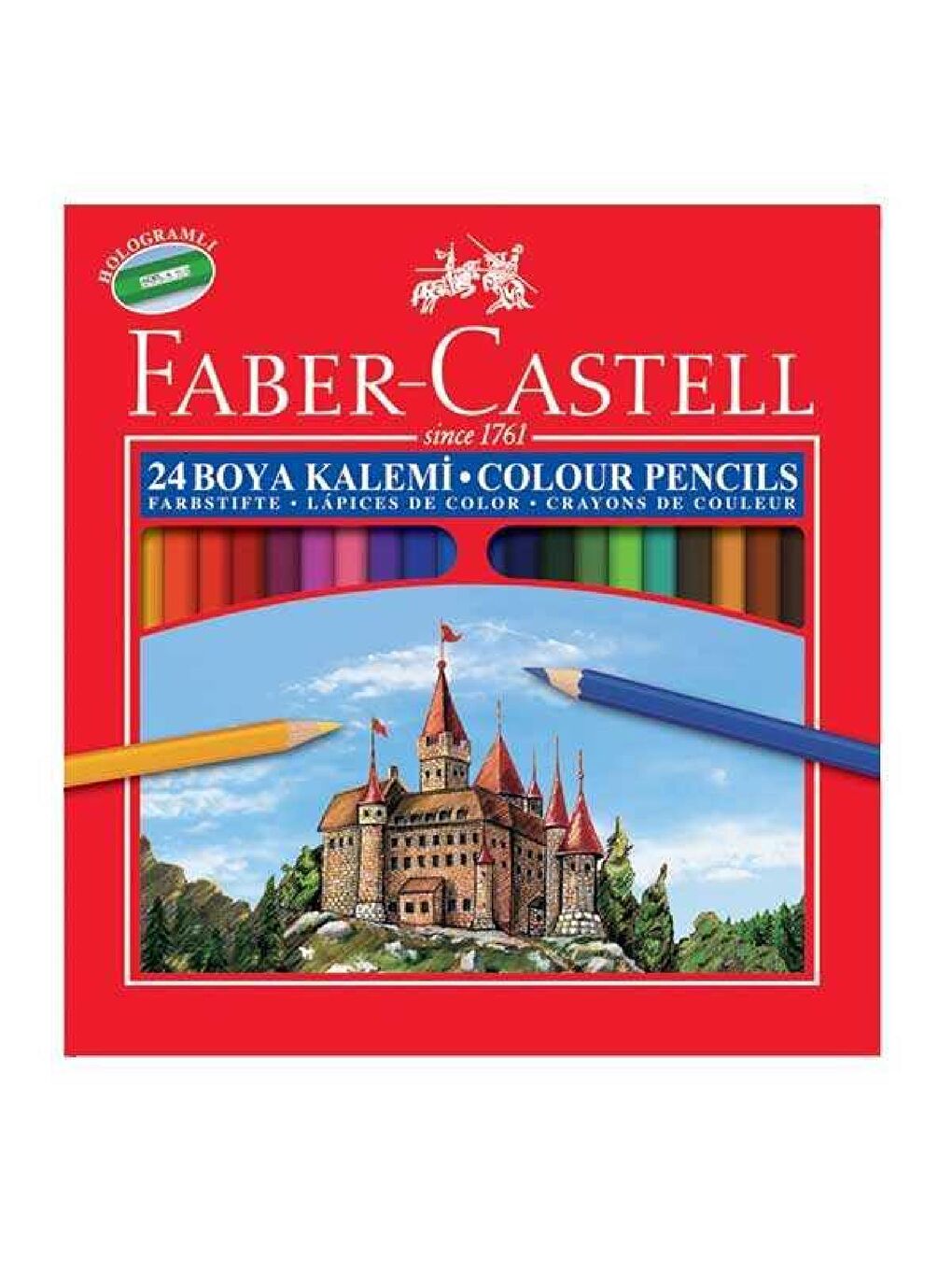 FABER CASTELL Karton Kutu Tam Boy Kuru Boya Kalemi 24 Renk