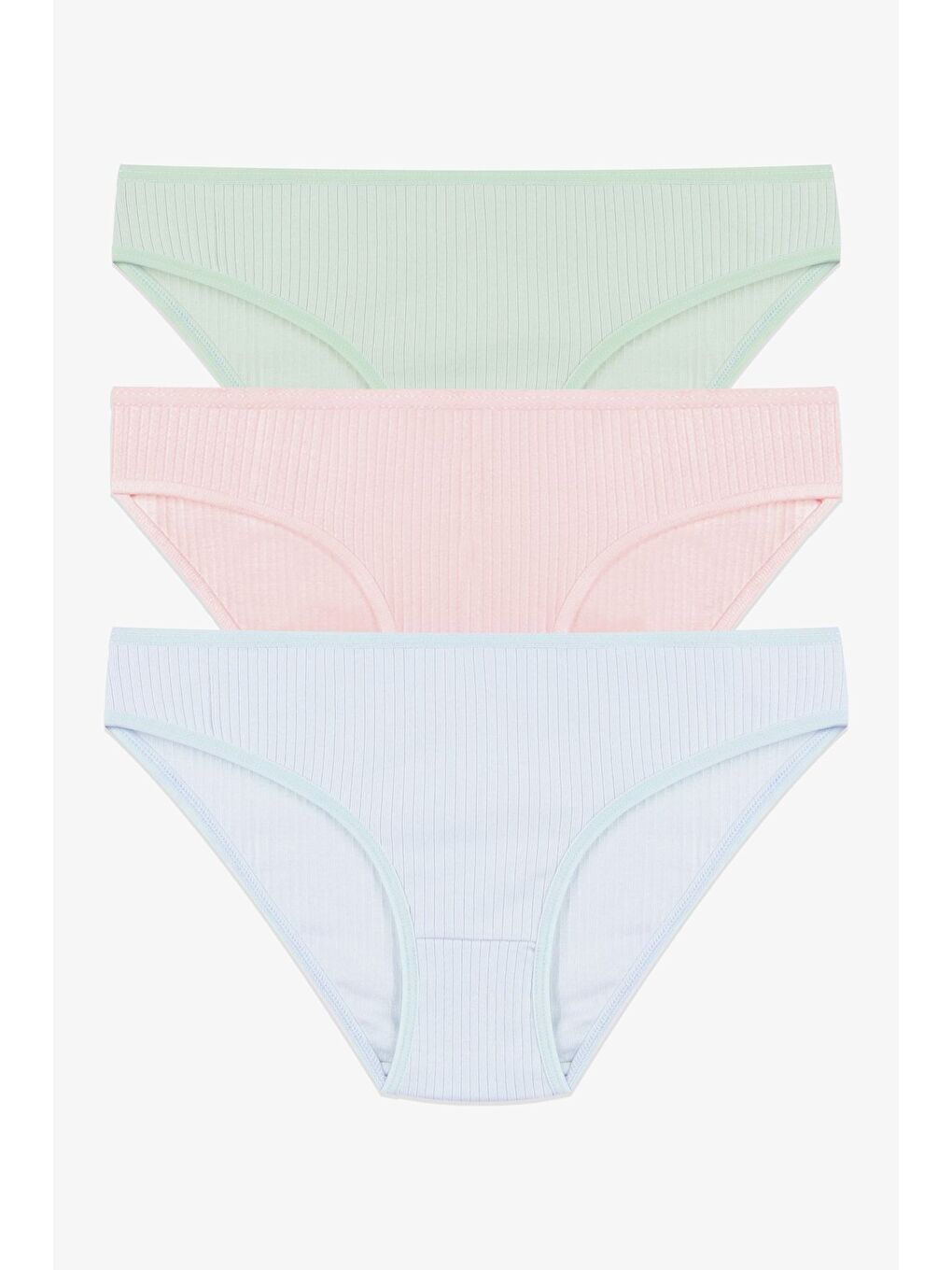 Yeşil Kadın 3'lü Pamuklu Fitilli Külot