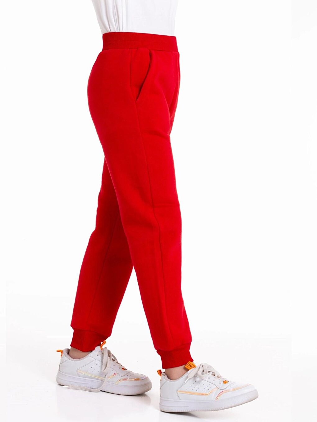 Kırmızı Baskısız Üç İplik Şardonlu Eşofman Altı 54902-3