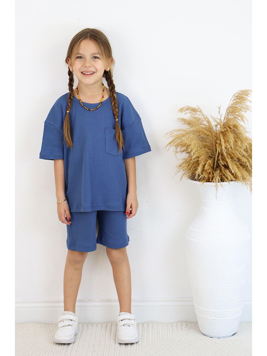 Miababy Indigo Raporlu İnterlok İkili Takım