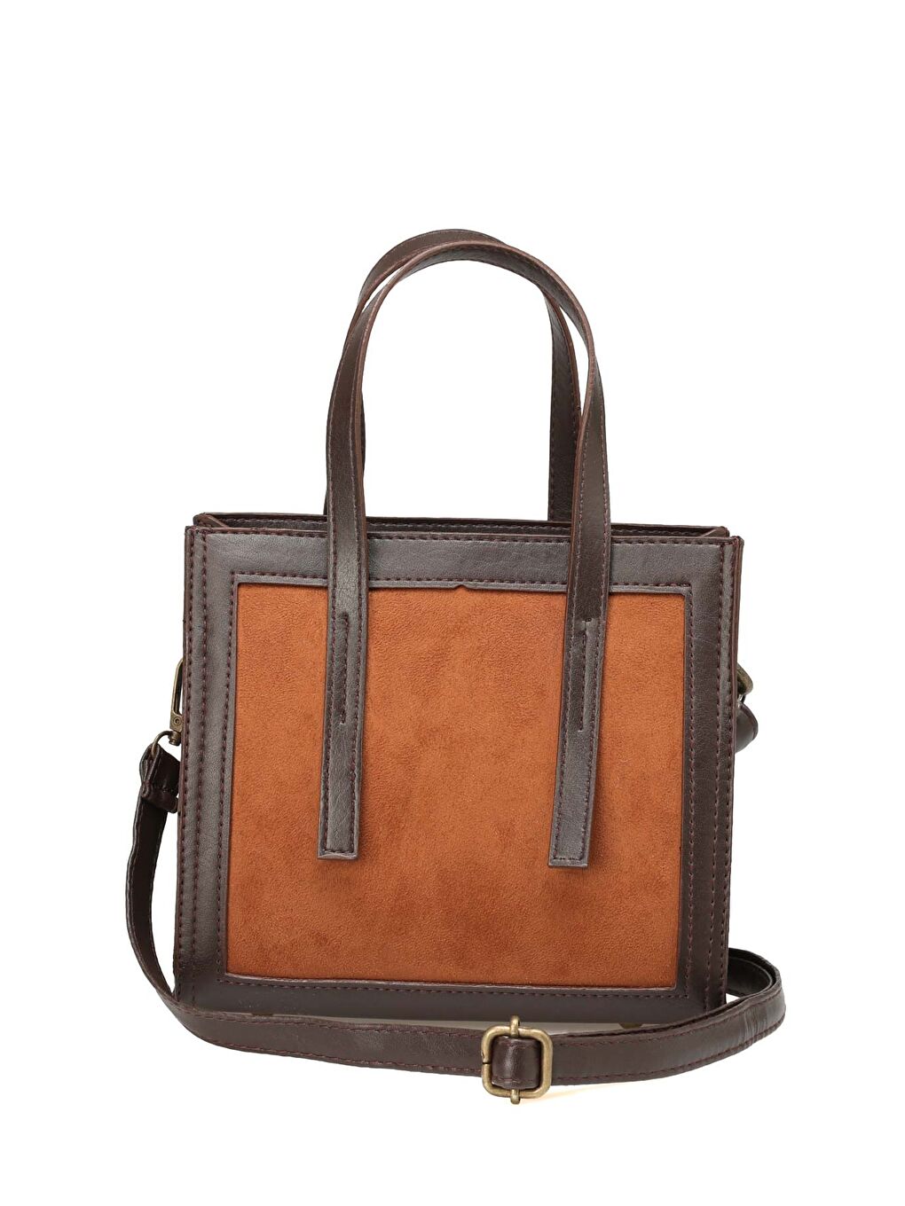 Kahverengi SUET WESTERN EL 5PR Taba Kadın El Çantası-2