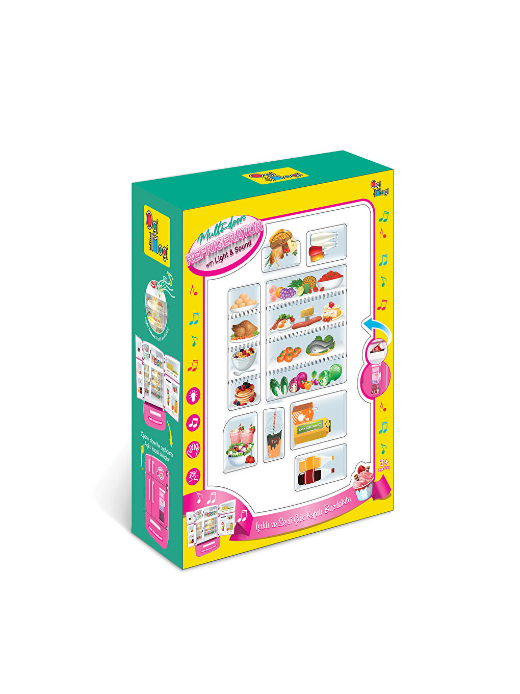 Işıklı ve Sesli Çok Kapılı Buzdolabı Eğitici Rol Yapma Oyuncağı-3