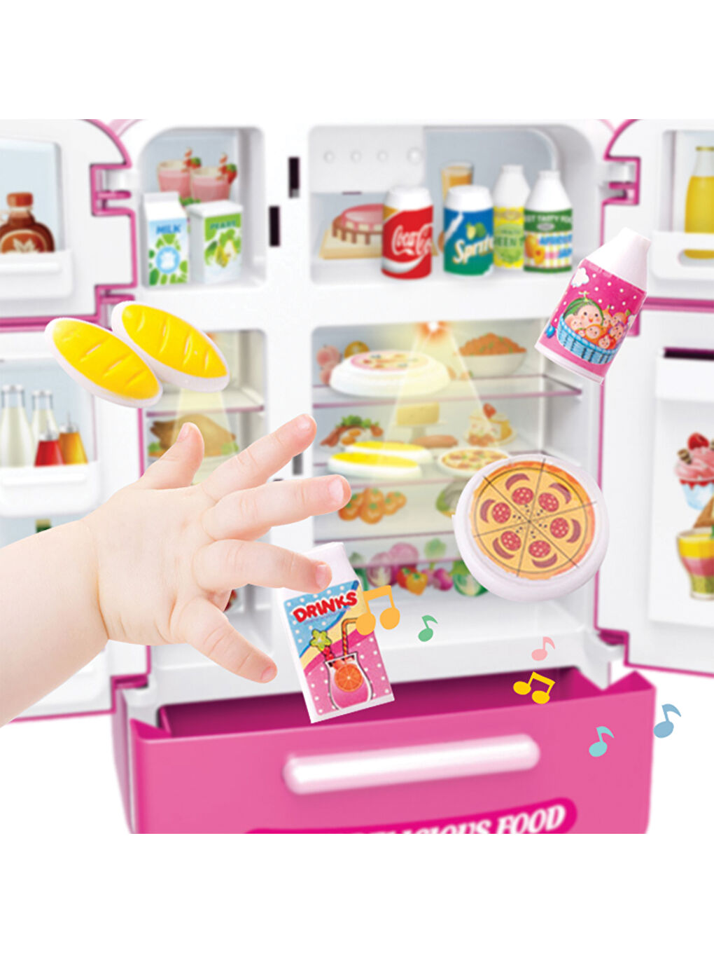 Işıklı ve Sesli Çok Kapılı Buzdolabı Eğitici Rol Yapma Oyuncağı-5