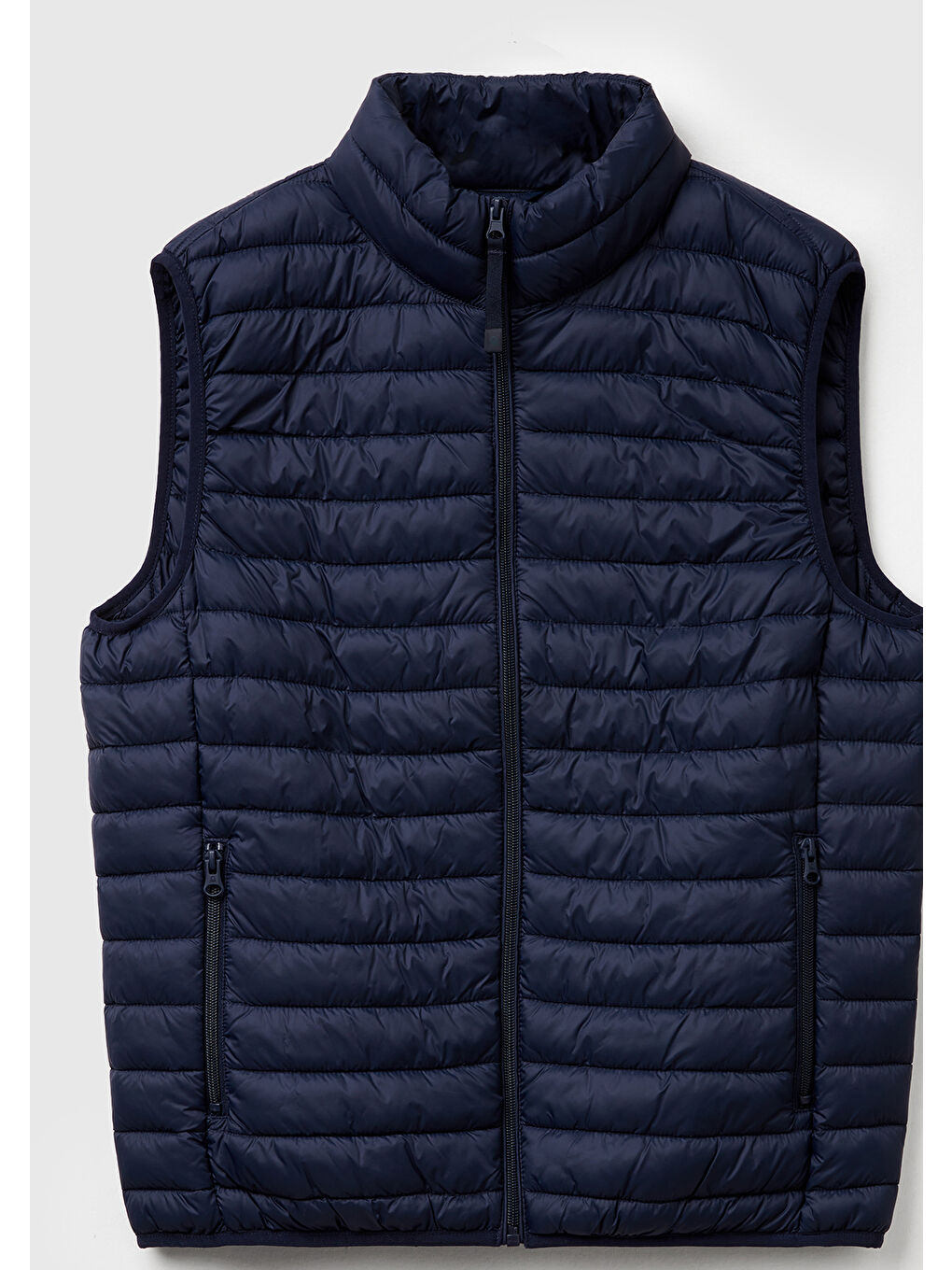 Erkek Lacivert Polyester Dolgulu Regular Fit Yelek-1