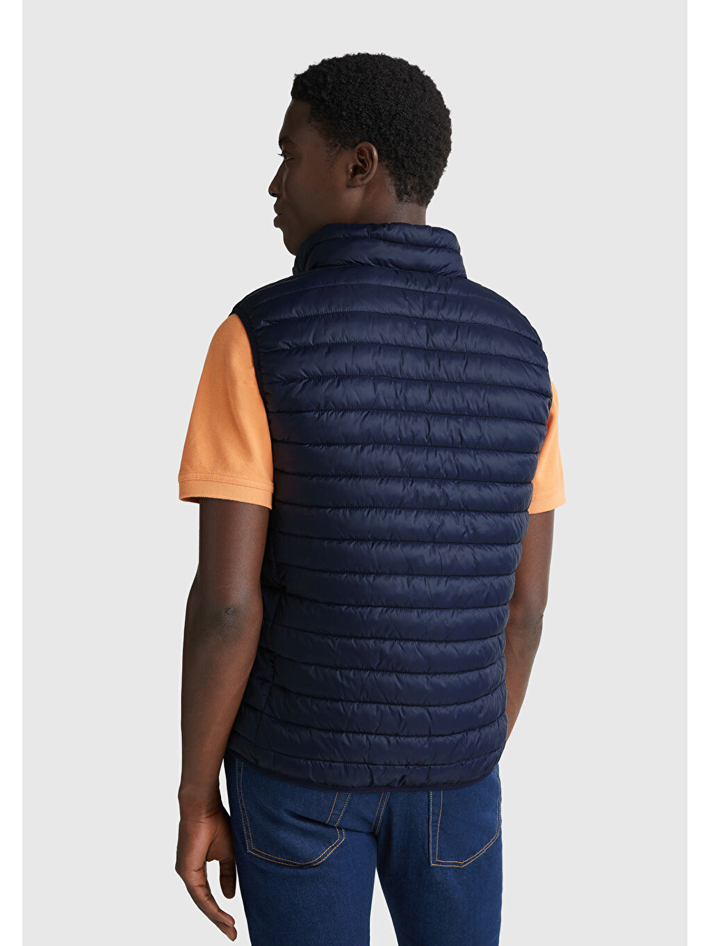 Erkek Lacivert Polyester Dolgulu Regular Fit Yelek-2