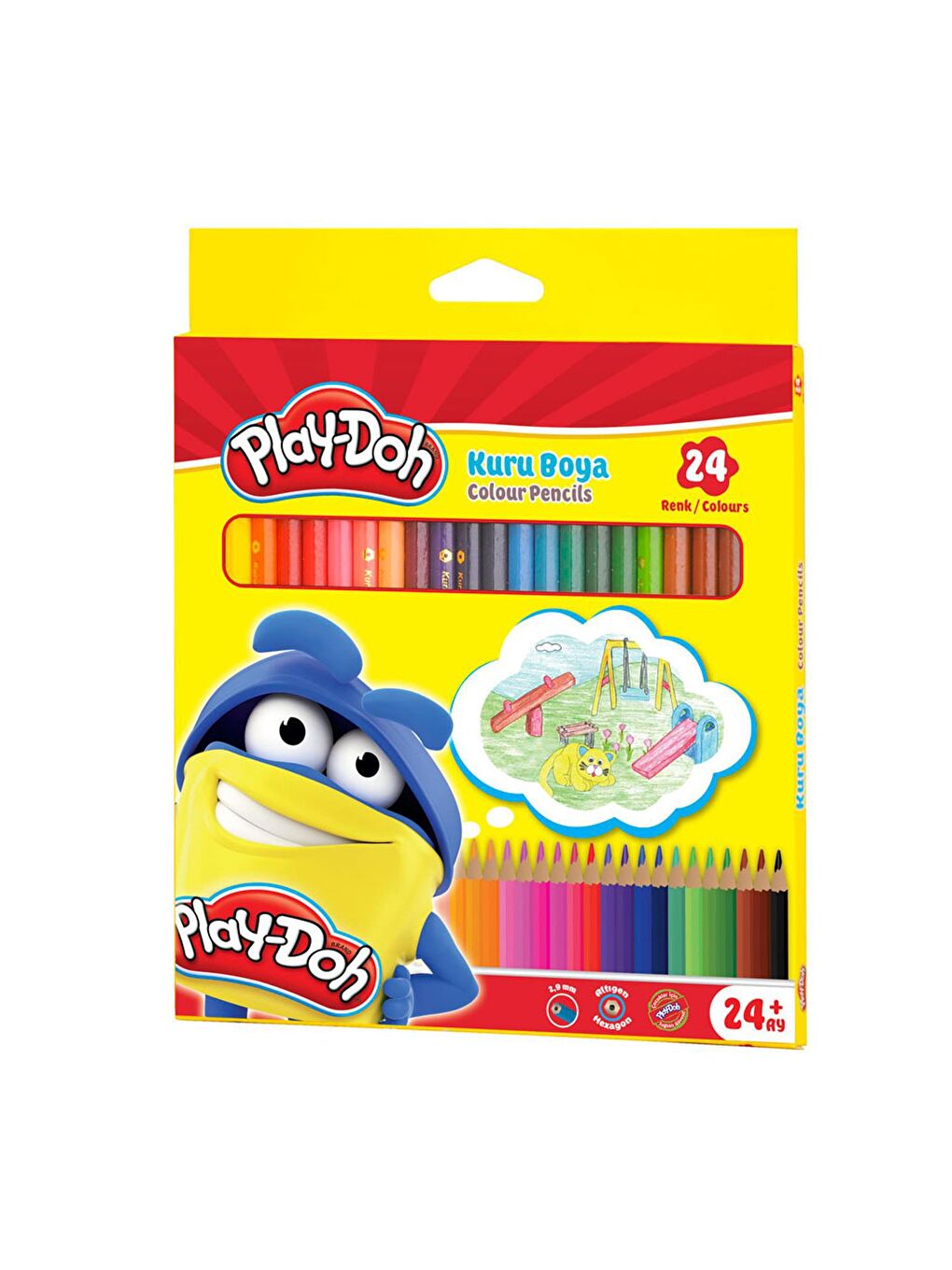 24 Renk Tam Boy Kuru Boya PLAY-KU003