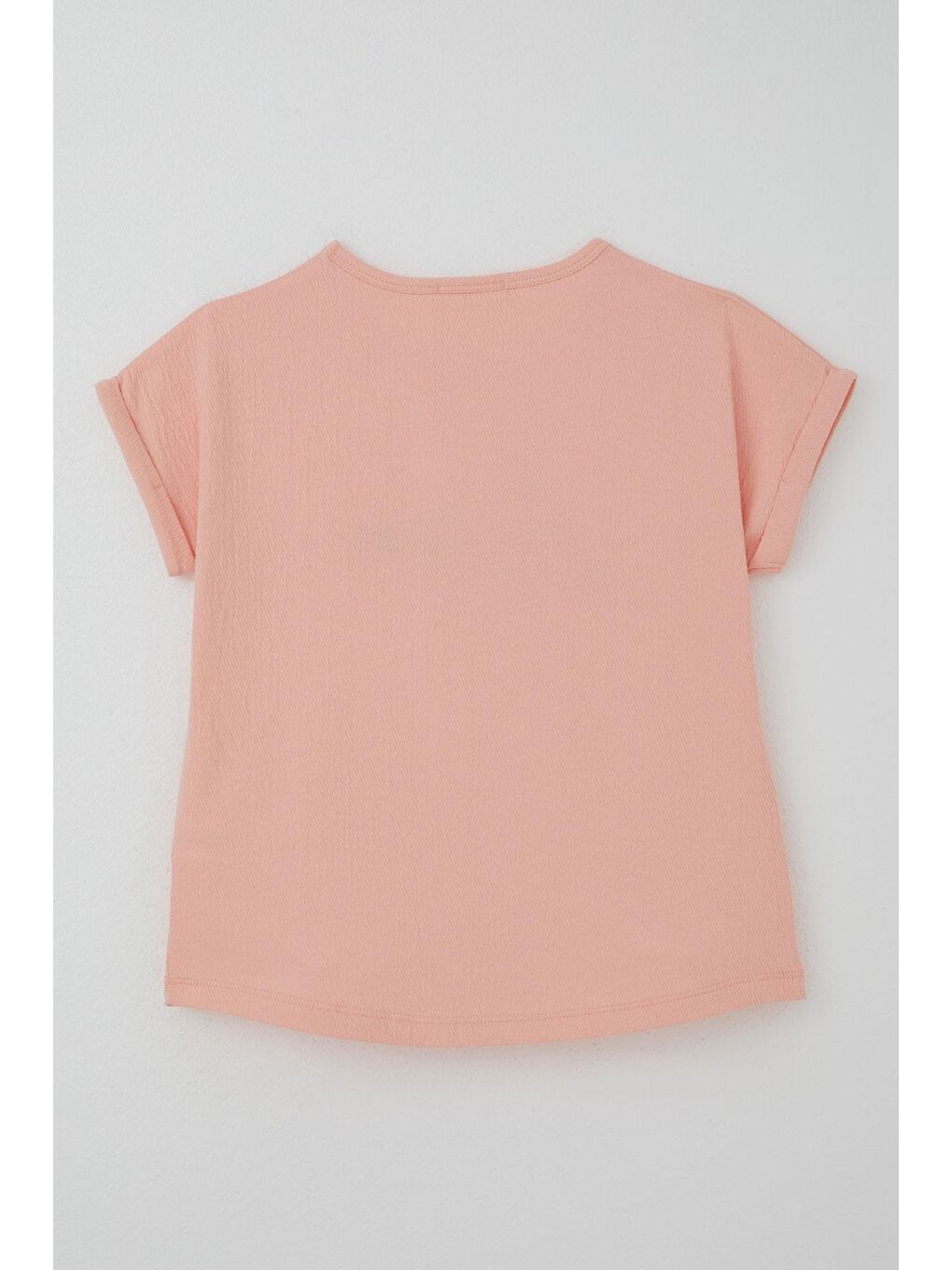 Pembe Kız Çocuk Tişört Sevgi Temalı Yazı Baskılı Simli Somon (9-14 Yaş)-1