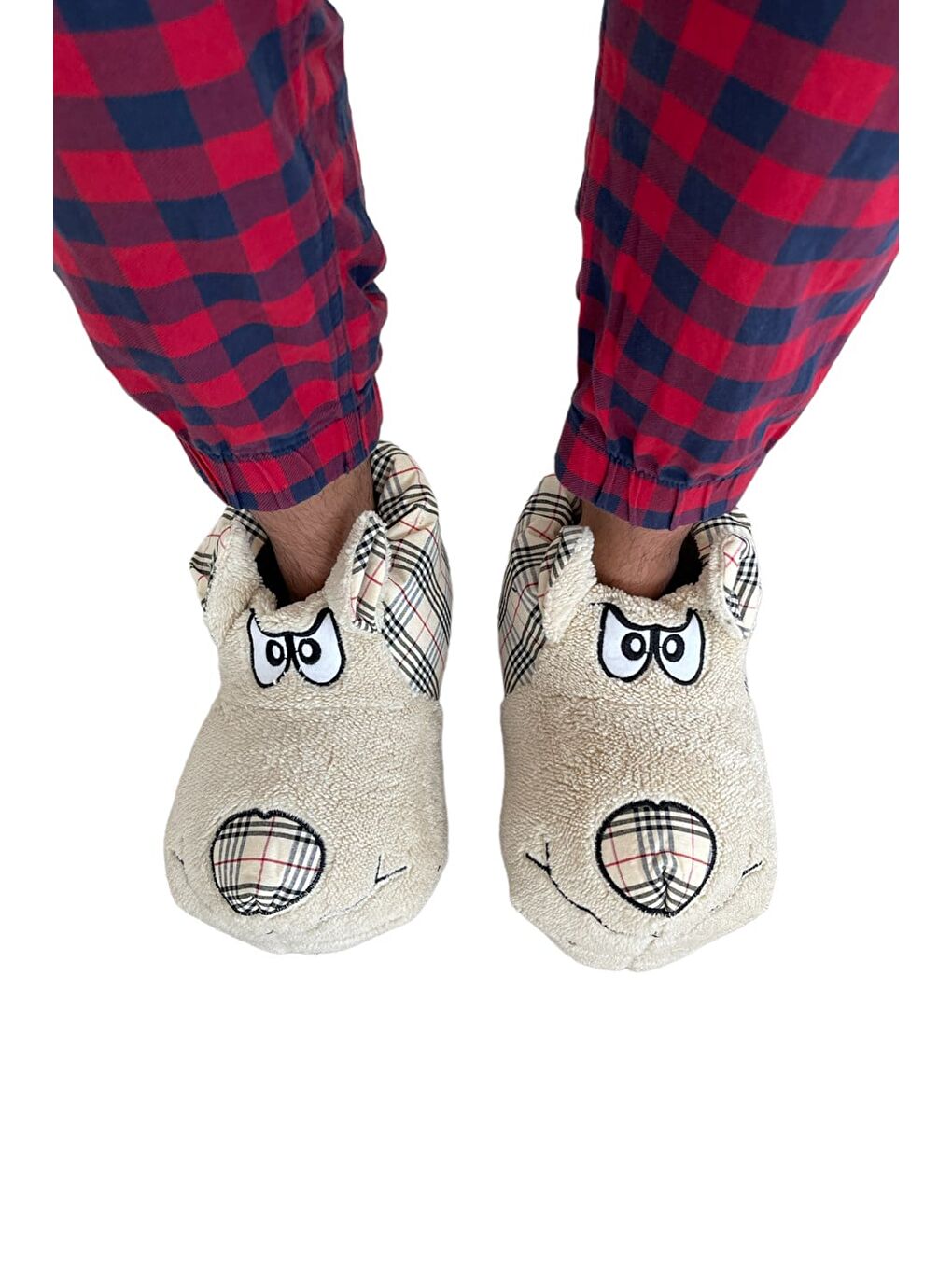 Unisex Panduf Ses Yapmayan Ev Patiği Bej-2