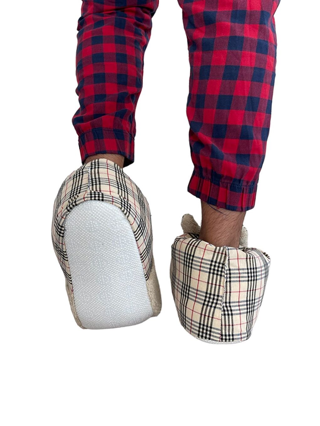 Unisex Panduf Ses Yapmayan Ev Patiği Bej-4