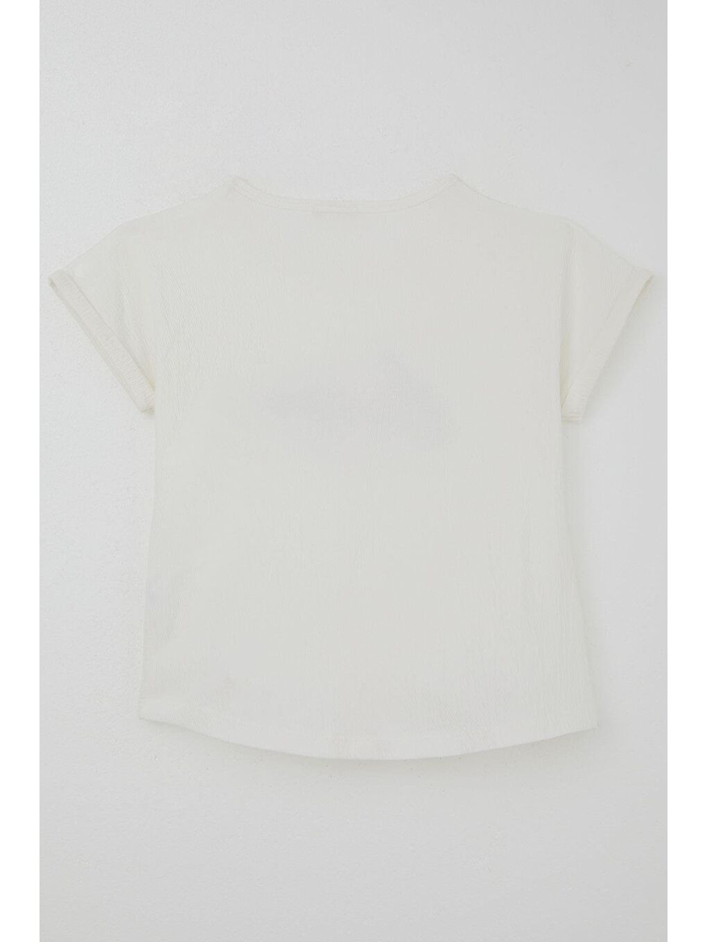 Kız Çocuk Tişört Sevgi Temalı Yazı Baskılı Simli Ekru (9-14 Yaş)-2