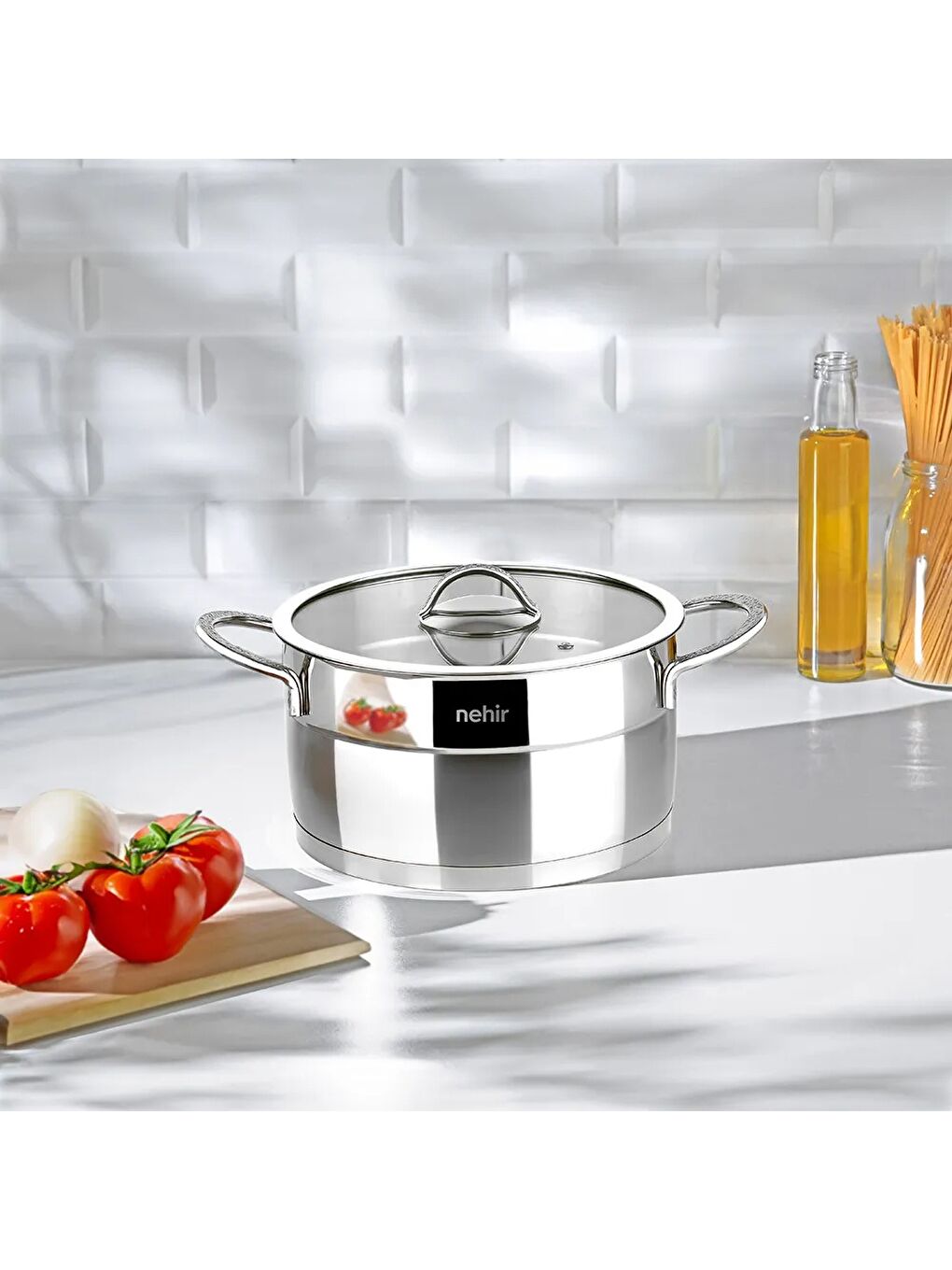 Beyaz Silver Mat Trend 18 cm Derin Tencere