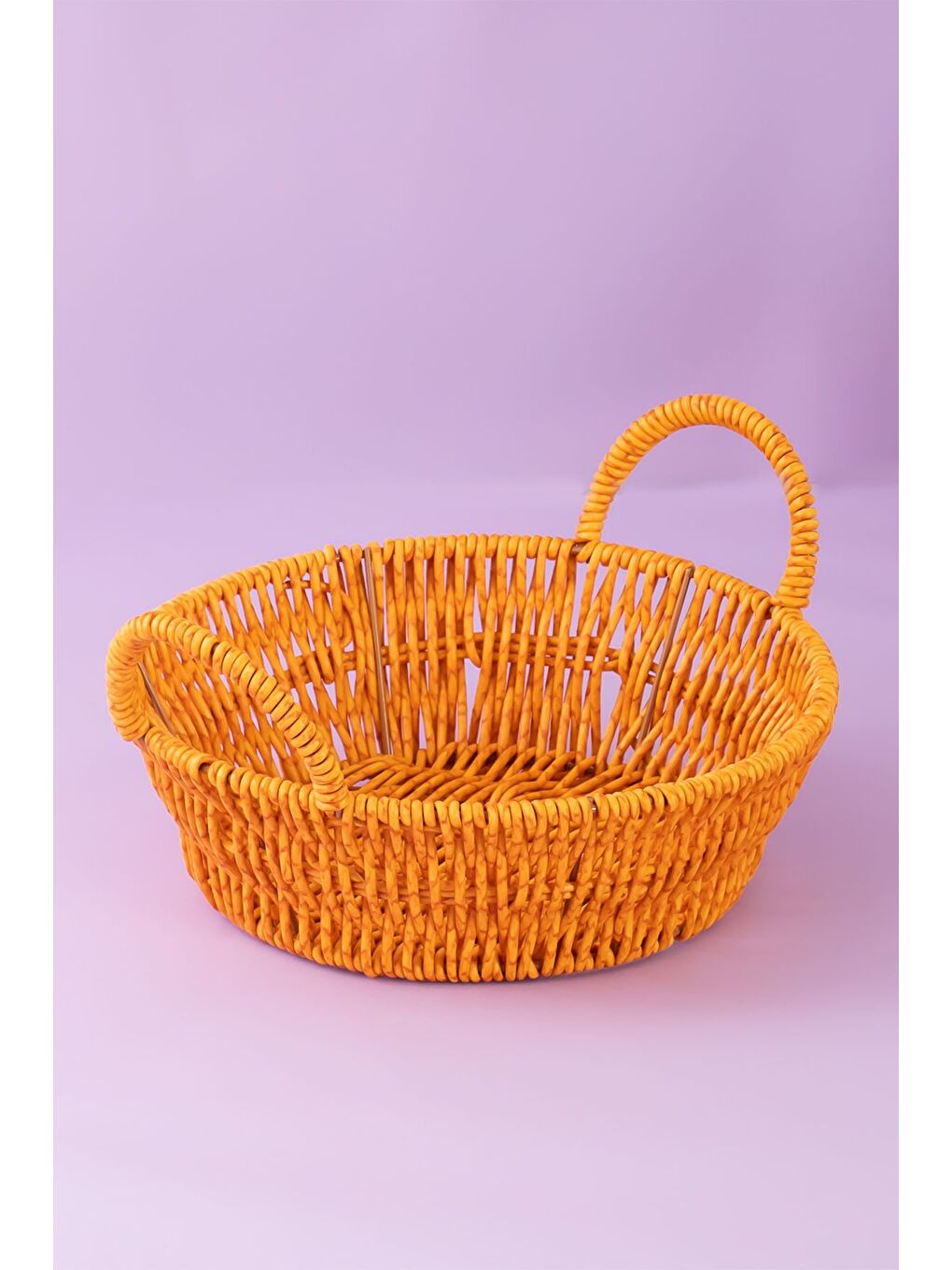 Kahverengi 304-A Yuvarlak 3'lü Hasır Sepet Dekoratif Ev Düzenleyici Hasır Sepet Seti Banyo Düzenleyici Sepet-2