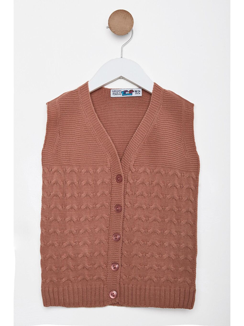 Erkek Çocuk Pembe Bebek Triko Yelek - 24070