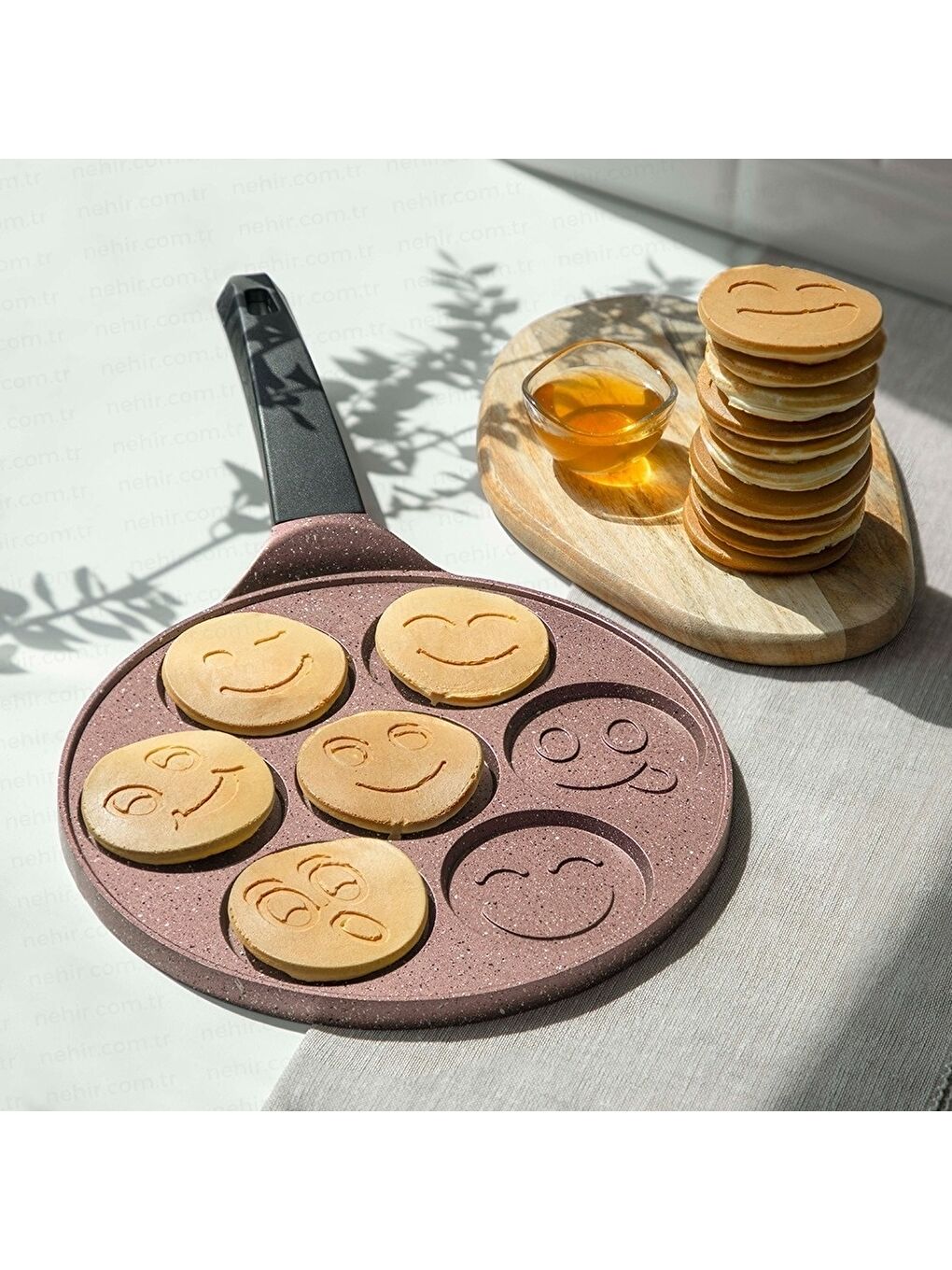 Pembe Rose Gold Alüminyum Döküm Krep Tavası - 27 Cm-3