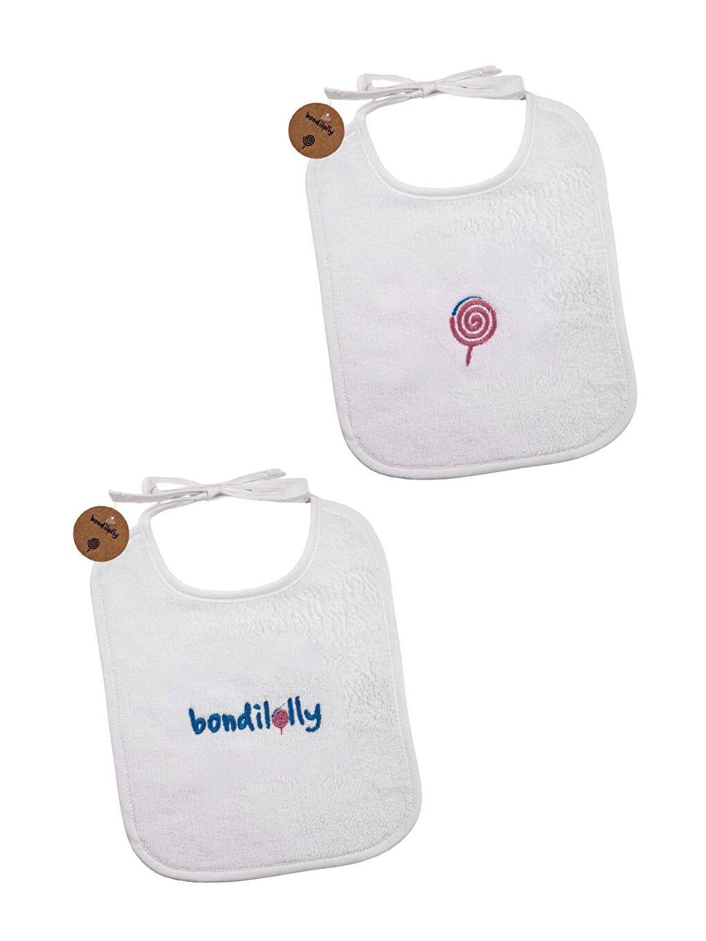 Nakışlı 2 Adet Desenli Bebek Aktivite Mama Önlüğü PEMBE 2'LI