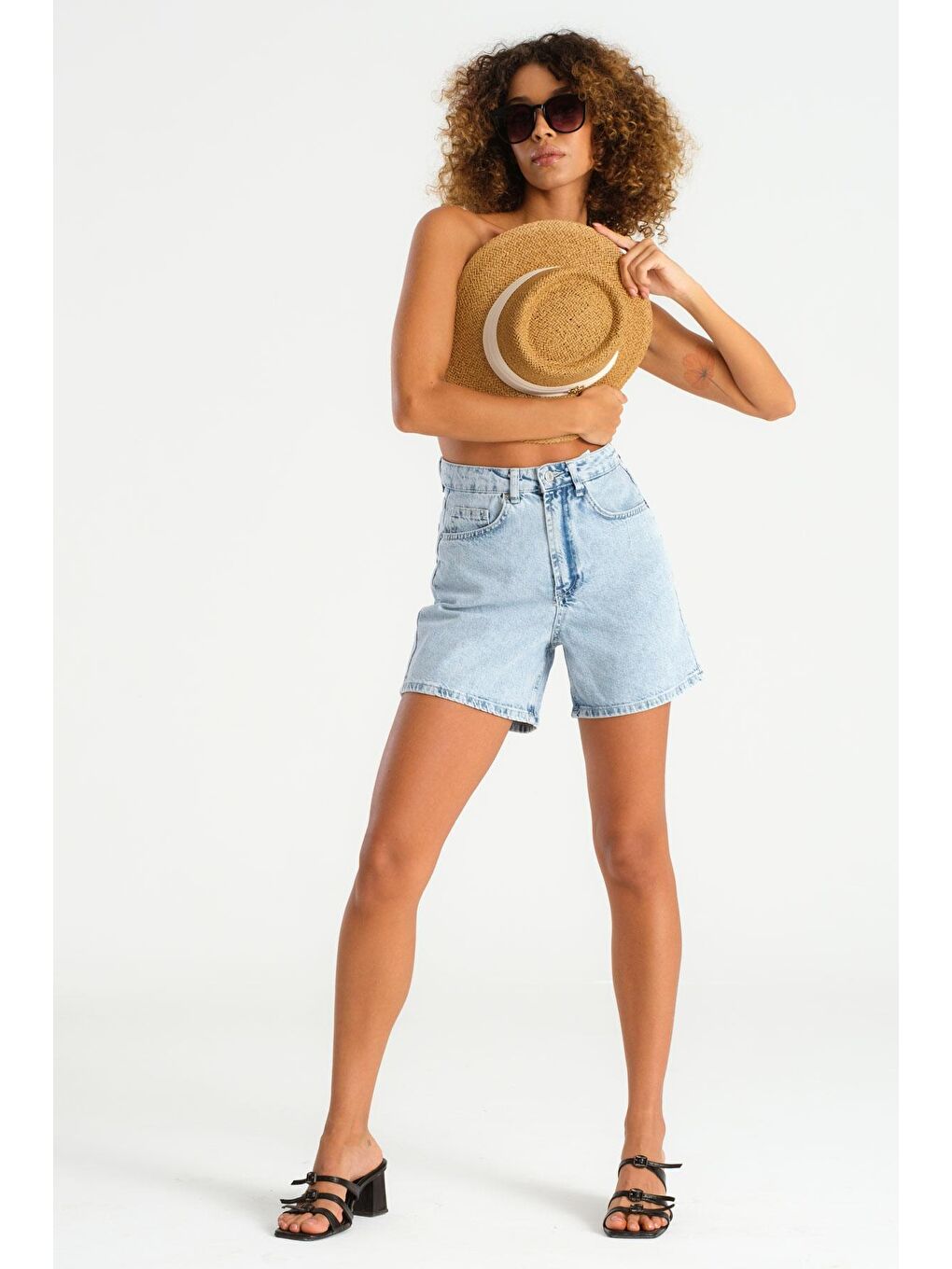 Mavi Kadın Snow  Rengi Mom Fit Denim Şort-3