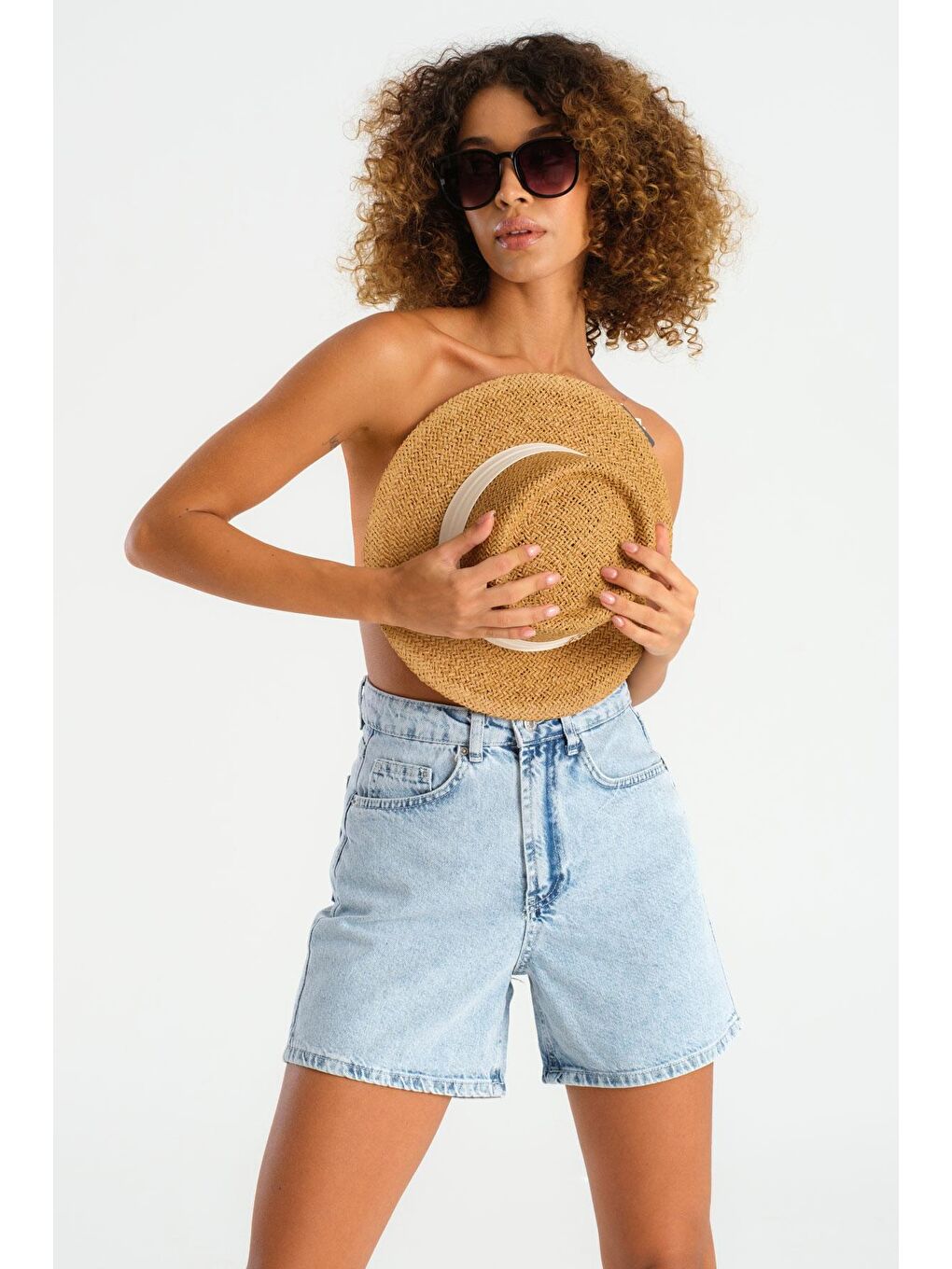 Mavi Kadın Snow  Rengi Mom Fit Denim Şort-4