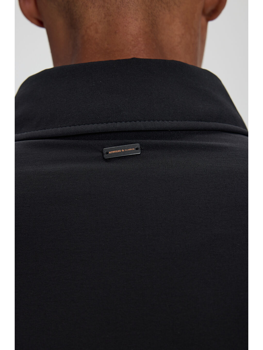 Erkek Siyah Standart Fit Normal Kesim Cepli Ceket Gömlek-5