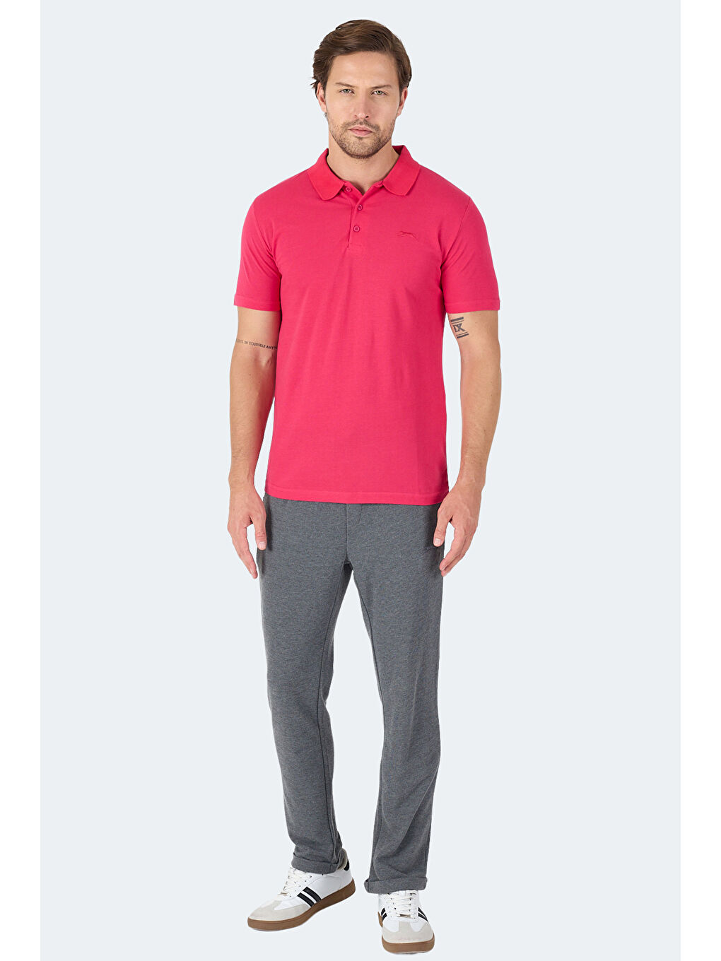 SOHO Erkek %100 Pamuk Tişört Fuşya-6