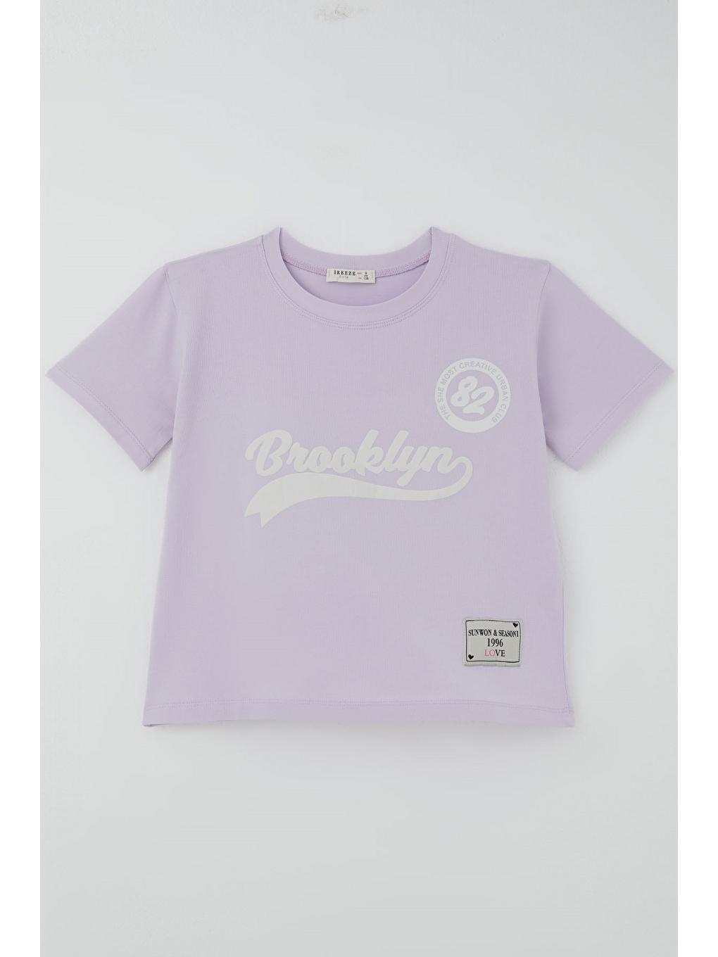Kız Çocuk Pantolonlu Takım Brooklyn Yazı Baskılı Bağcıklı Açık Lila (8-14 Yaş)-1