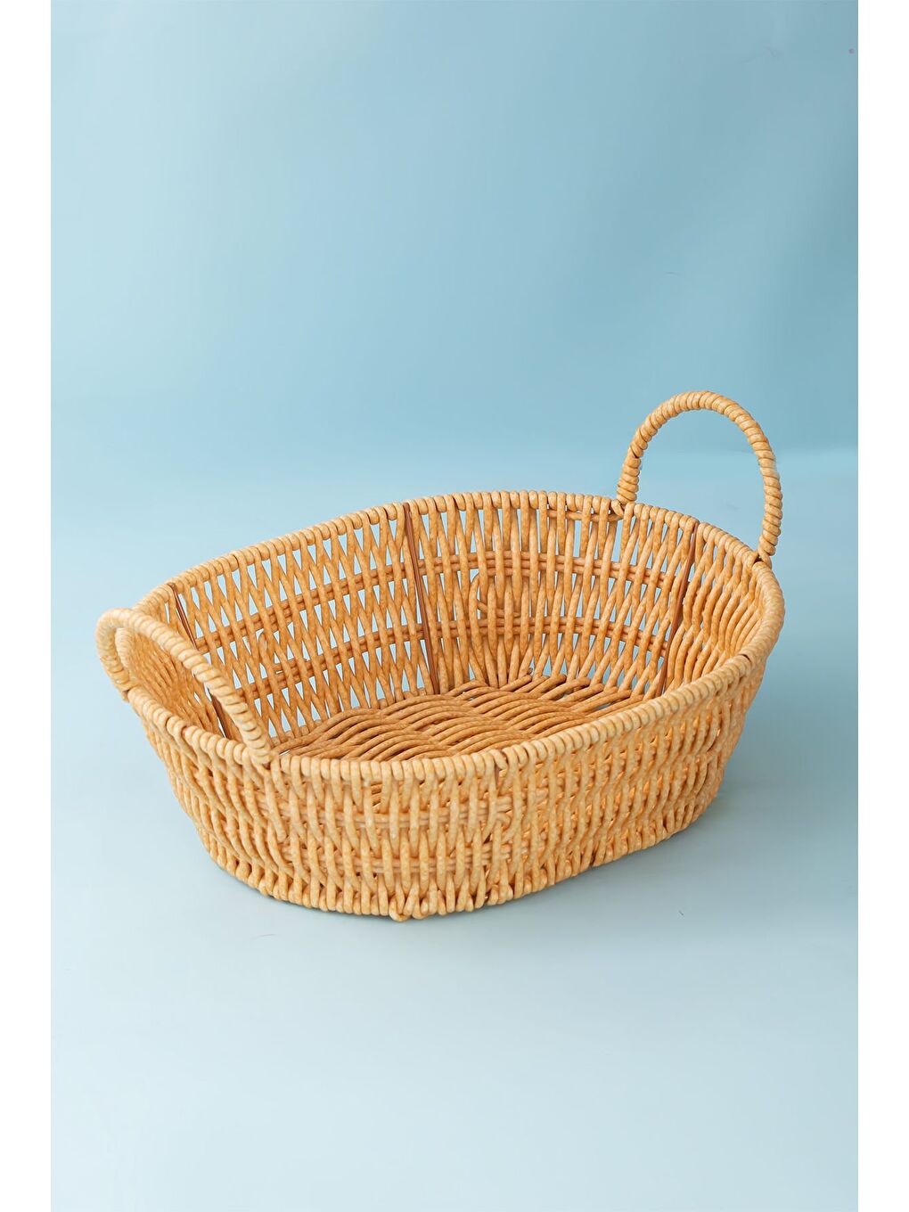 Kahverengi 302-B Oval 3'lü Hasır Sepet Dekoratif Ev Düzenleyici Hasır Sepet Seti Banyo Düzenleyici Sepet-2