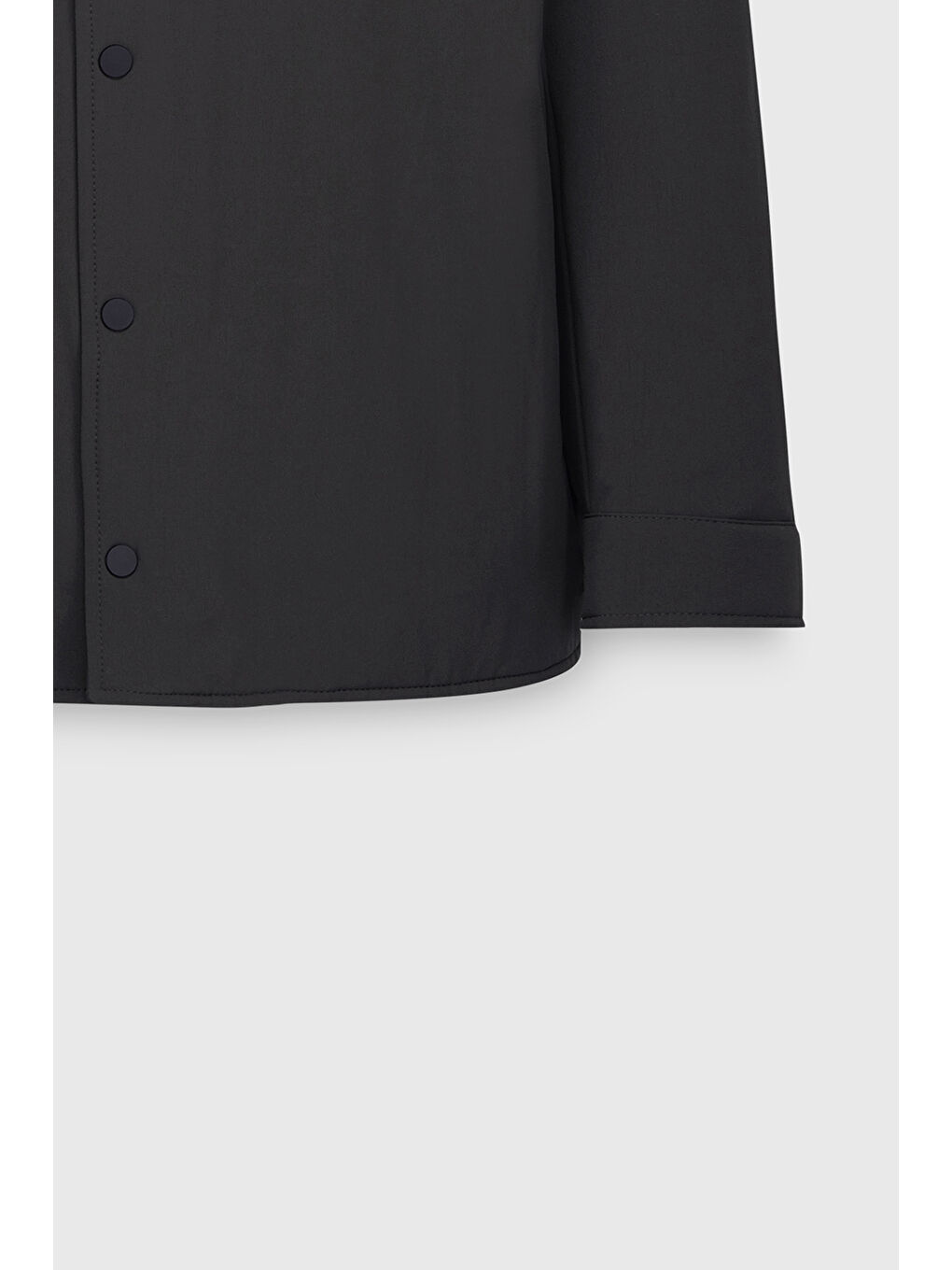 Erkek Siyah Standart Fit Normal Kesim Cepli Ceket Gömlek-10