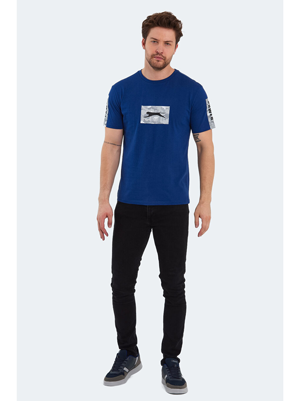 İndigo PADERAU Erkek %100 Pamuk Tişört Indigo-6